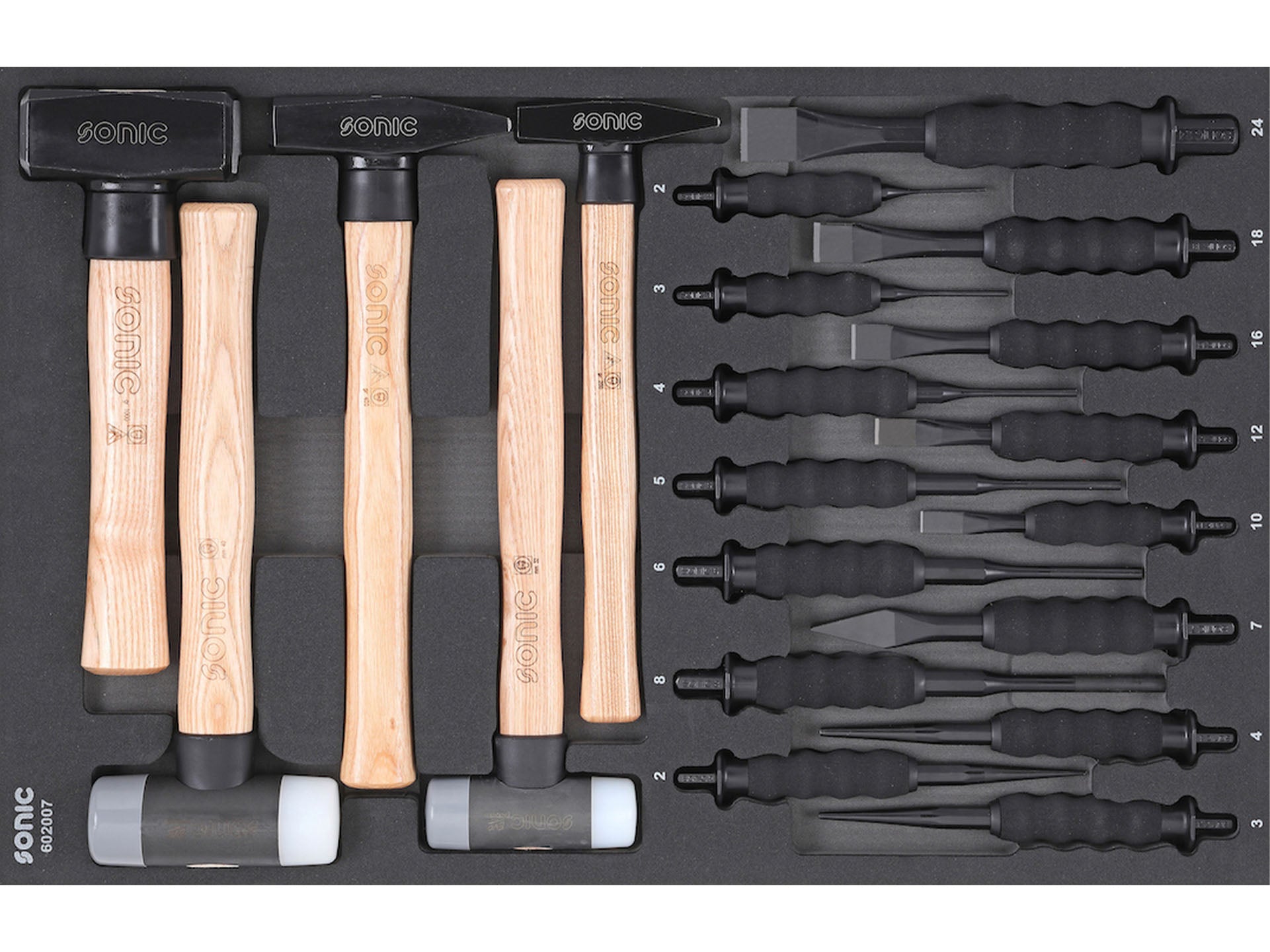Sonic Foam System Chisel and Hammer Set - 20 Piece Professional Tool Kit for Woodworking, Carving, and DIY Projects - Perfect for Home Renovation and Crafting