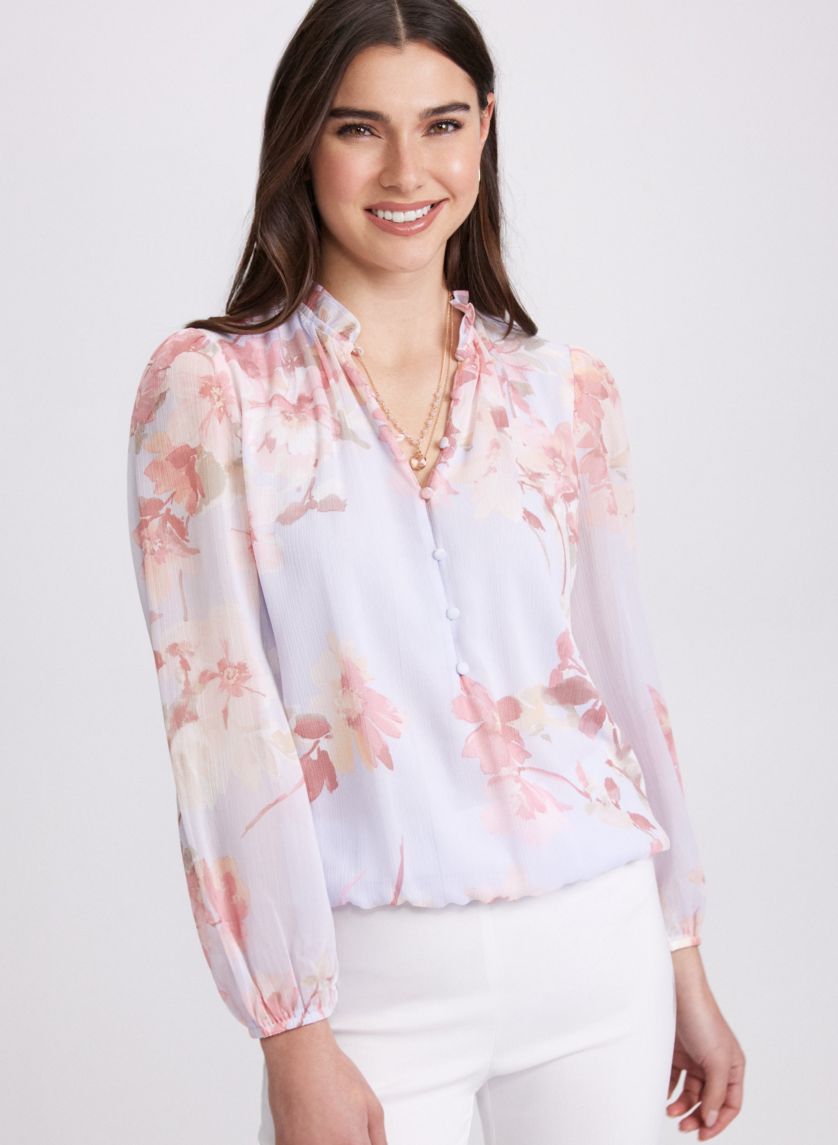 Floral Print Blouse for Women - Elegant Flowy Summer Tops - Boho Chic Casual Shirt - Perfect for Office, Date Night & Vacation Outfits