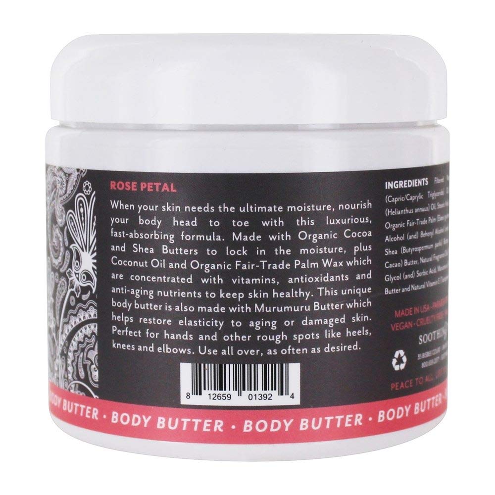Soothing Touch Rose Petal Body Butter - 13 oz Hydrating Moisturizer for Dry Skin | Perfect for Spa Day, Massage & Self-Care Routine