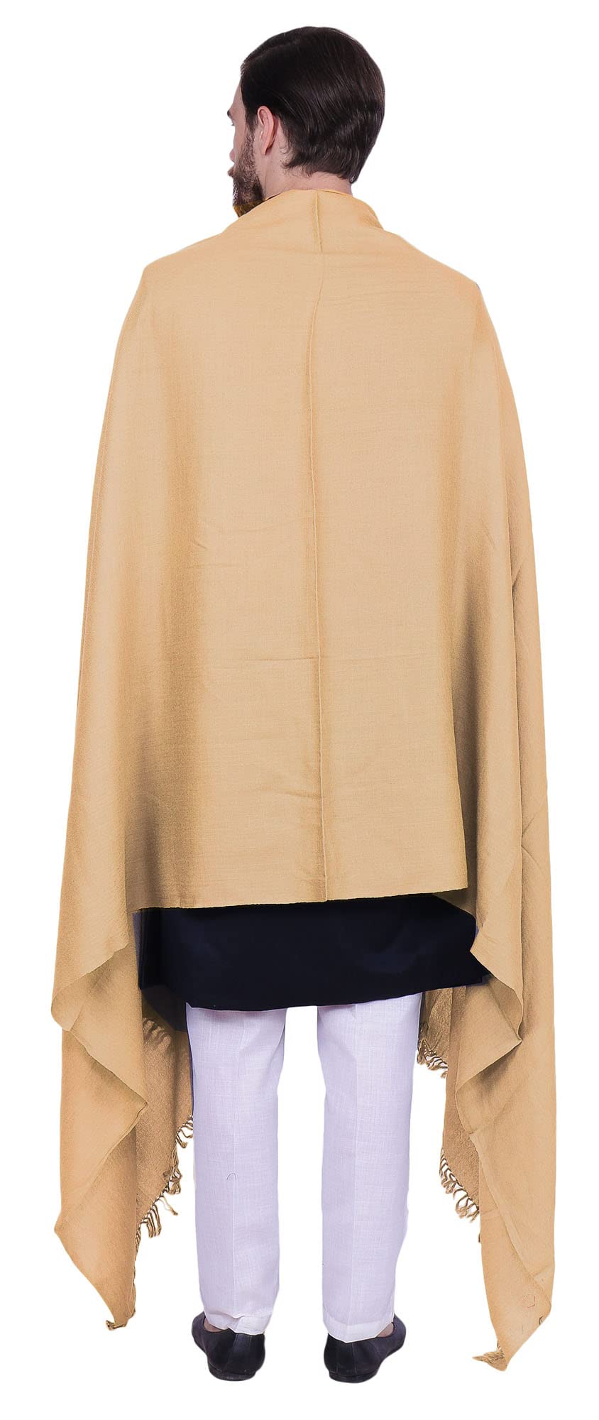 Large Prayer Shawl - Pure Wool Wrap Scarf for Men & Women - India Clothing Gift for Spiritual Meditation & Winter Warmth
