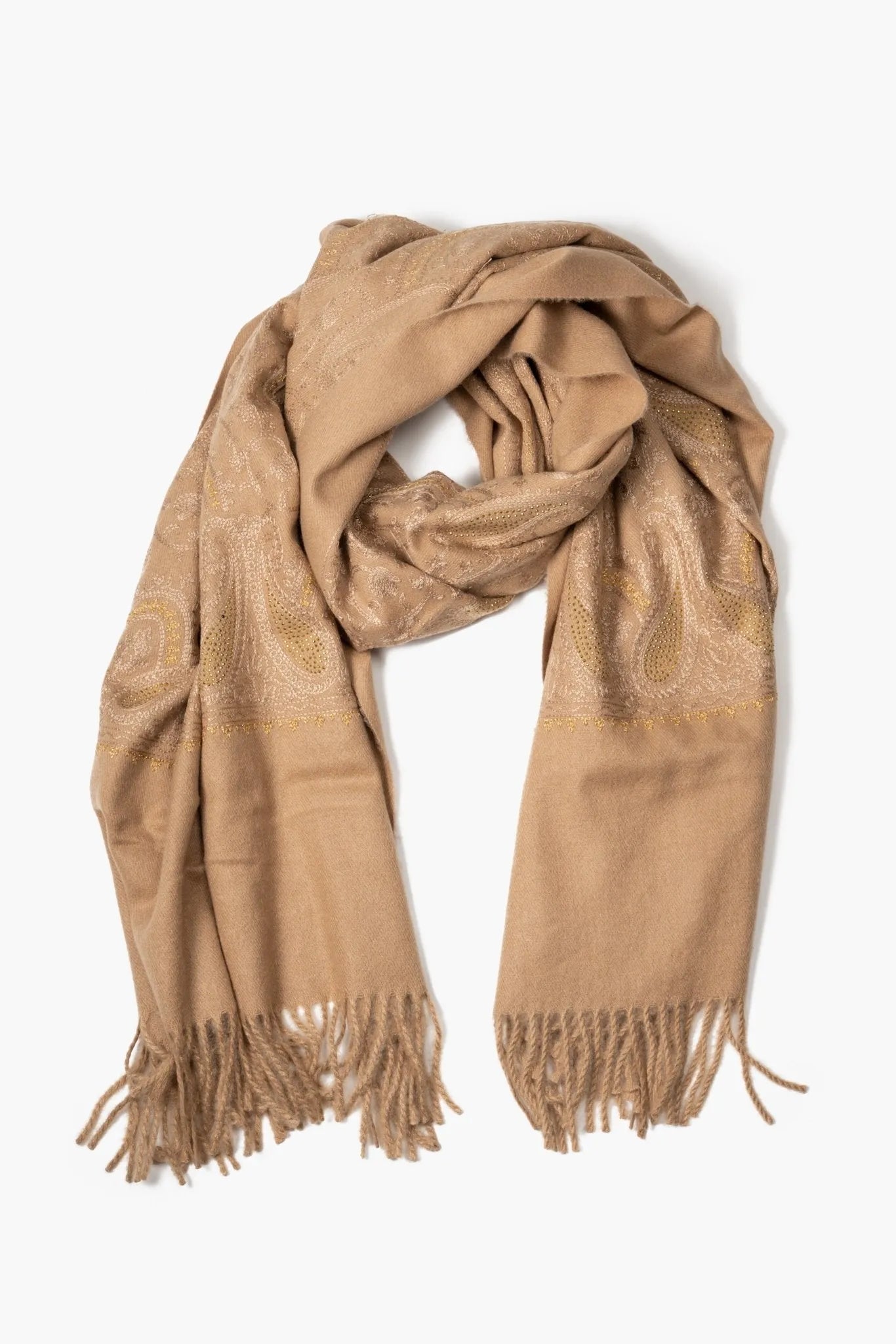 Elegant Reversible Embroidered Scarf for Women - Shimmering Fashion Accessory for Fall & Winter Outfits, Parties and Special Occasions