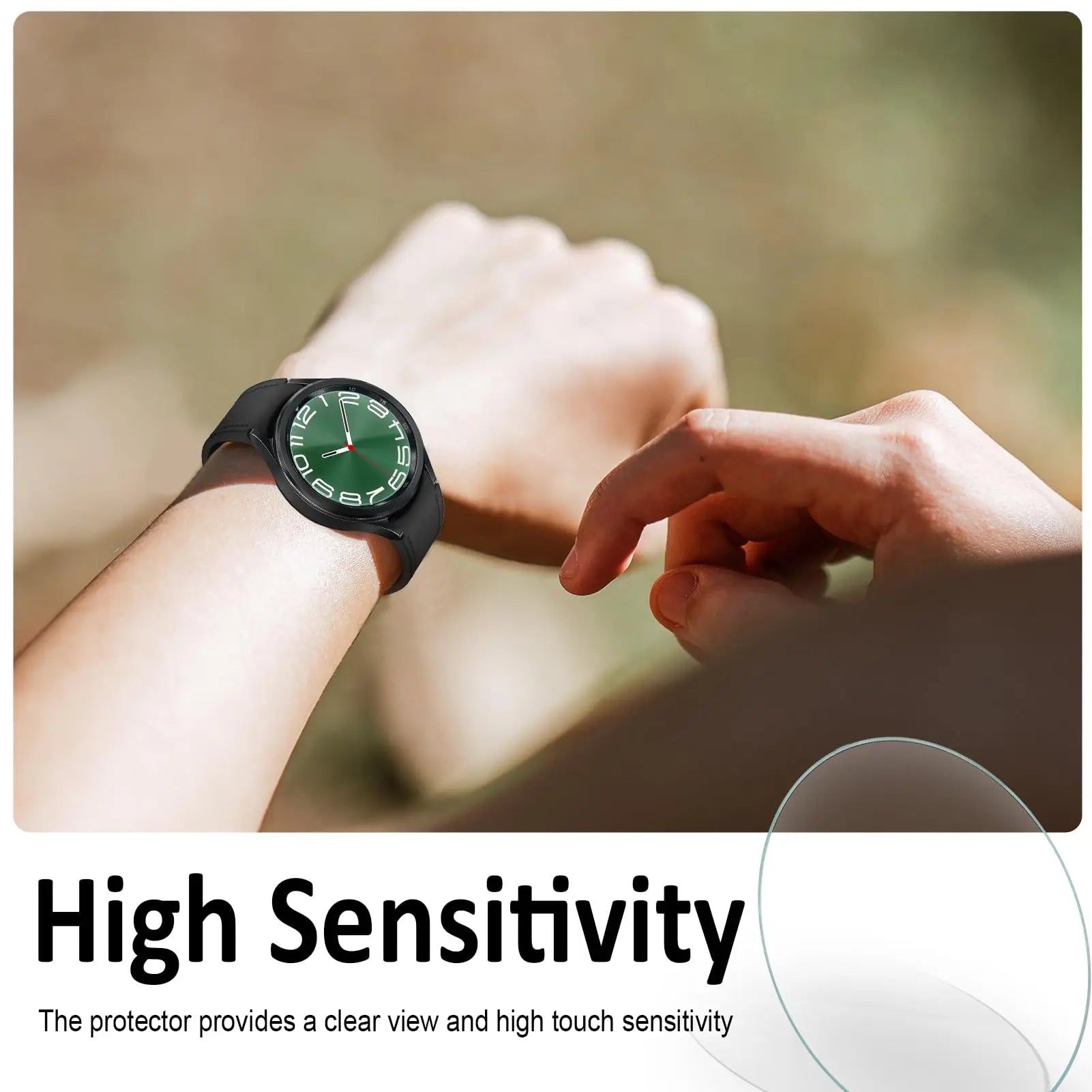 2 Pack Tempered Glass Screen Protector for Samsung Galaxy Watch - HD Clear, Anti-Scratch, Bubble-Free (Compatible with Galaxy Watch 4/5/6) | Perfect for Workouts, Running & Daily Wear Protection