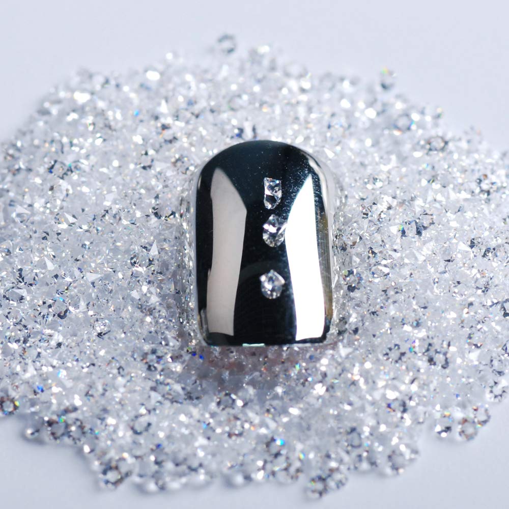 5000Pcs Ultra Mini 0.044Inch Flatback Diamond Glass Rhinestones Beads - Iridescent AB Shine Crystals for Nail Art, Beauty Makeup, Phone DIY Crafts, Jewelry Making & Home Decor - Long Lasting Sparkle (Crystal)