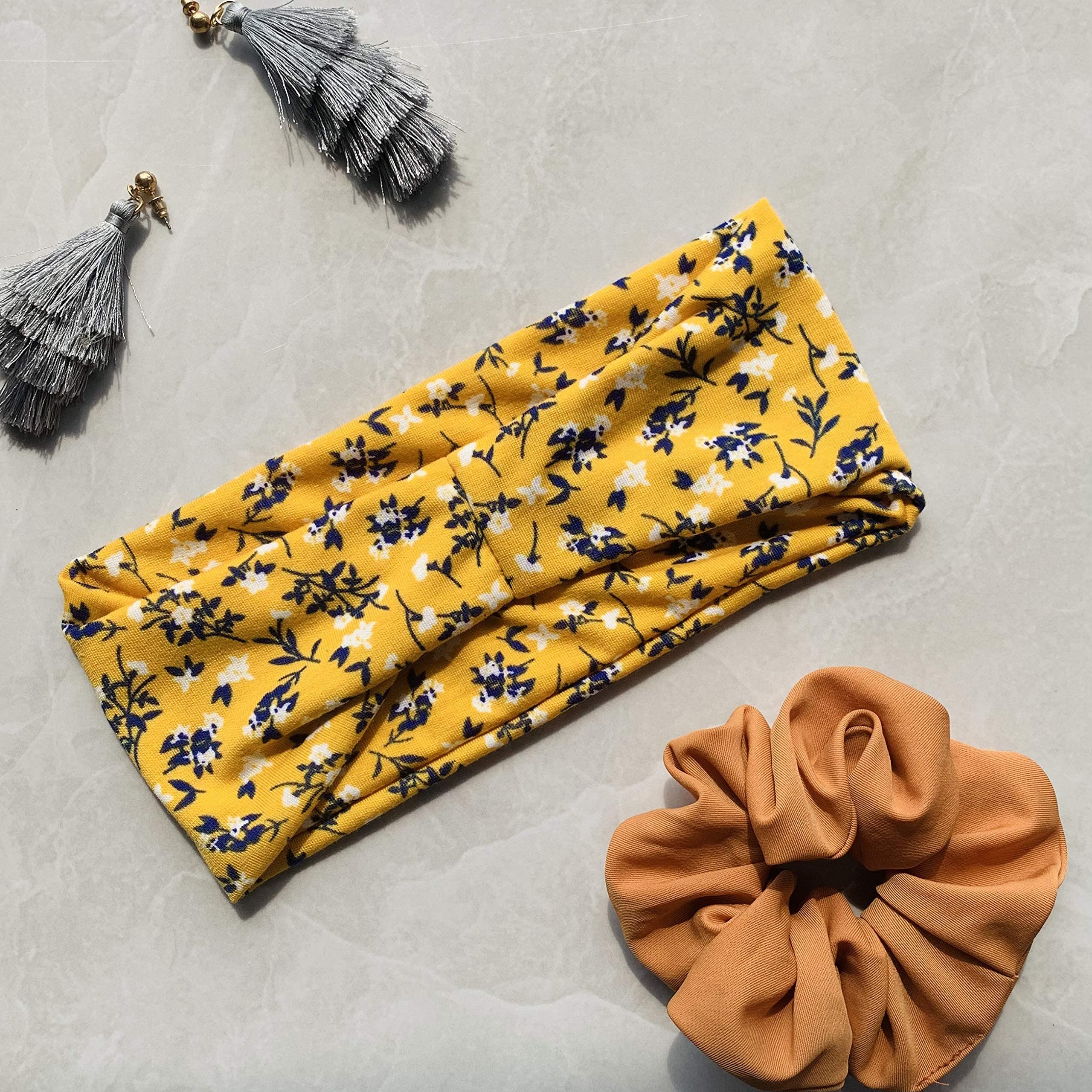 Huachi Women's Boho Floral Print Headbands - 6 Pack Non-Slip Hairbands for Workout, Yoga, Exercise & Summer Fashion | Perfect for Gym, Running, Tennis & Outdoor Activities