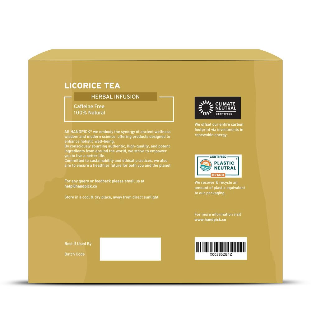 Organic Licorice Root Tea Bags (50 Count) - Caffeine Free, Non-GMO Herbal Tea | Eco-Friendly Round Tea Bags | Soothing Digestive Aid & Stress Relief | Perfect for Relaxation, Detox & After-Meal Comfort