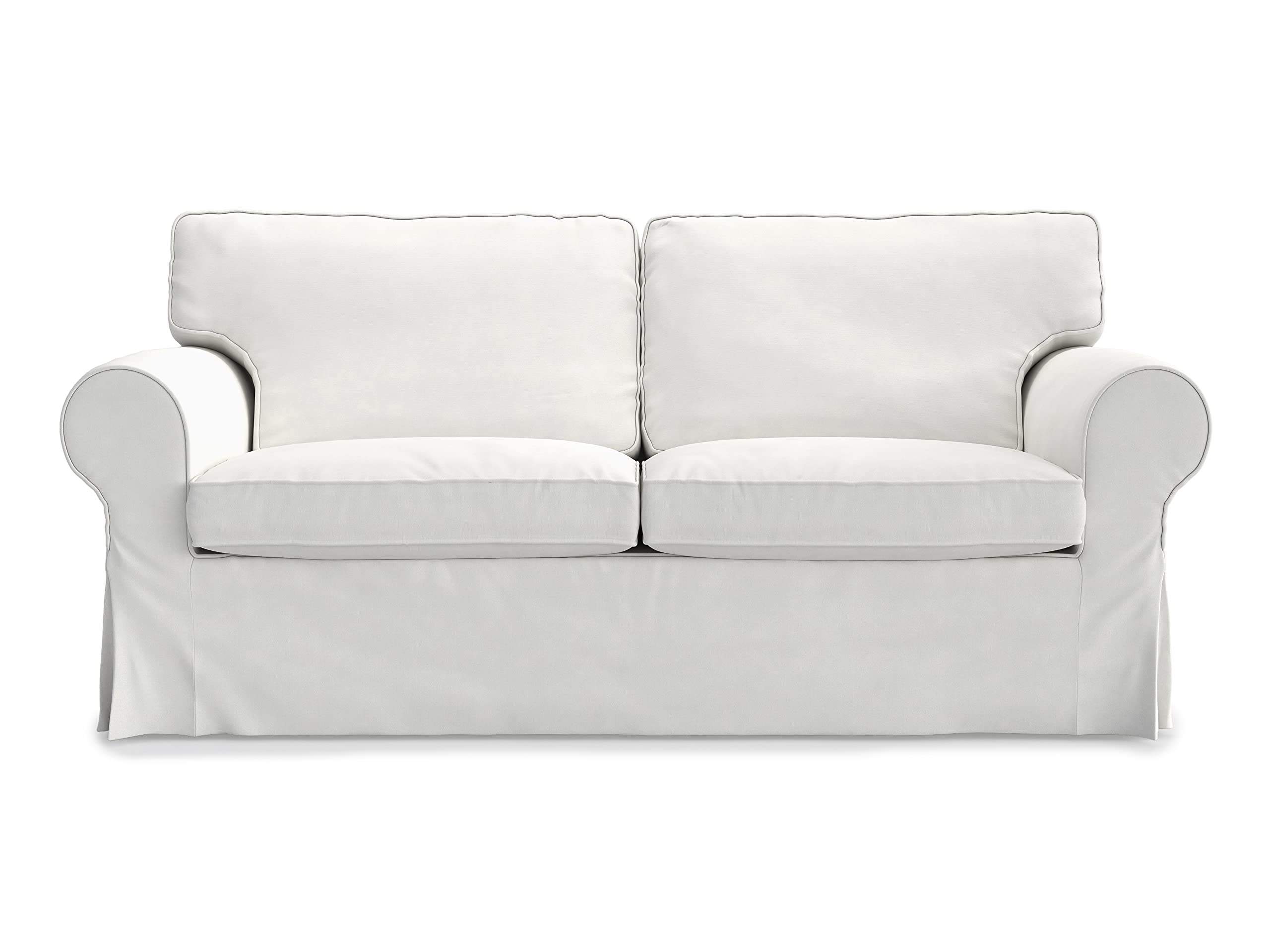 MASTERS OF COVERS Pre-Shrunk Cotton Ektorp Loveseat Sofa Slipcover for IKEA Two-Seater - Perfect Fit for Ektorp Series (White) | NOT Compatible with Uppland Sofa | Living Room Furniture Protection & Style Upgrade