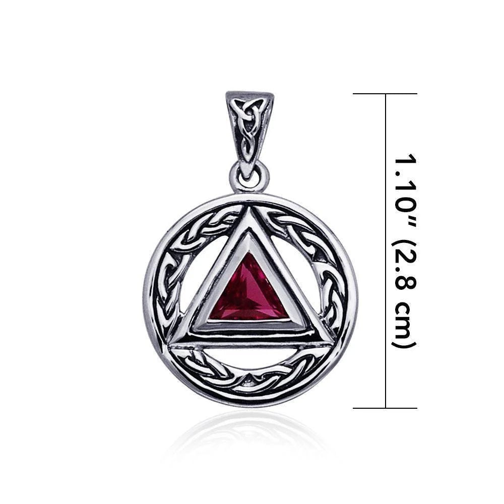 Celtic AA Symbol Sterling Silver Pendant Necklace with Genuine Gemstone Options - Perfect for Spiritual Jewelry, Irish Heritage Gifts & Everyday Wear
