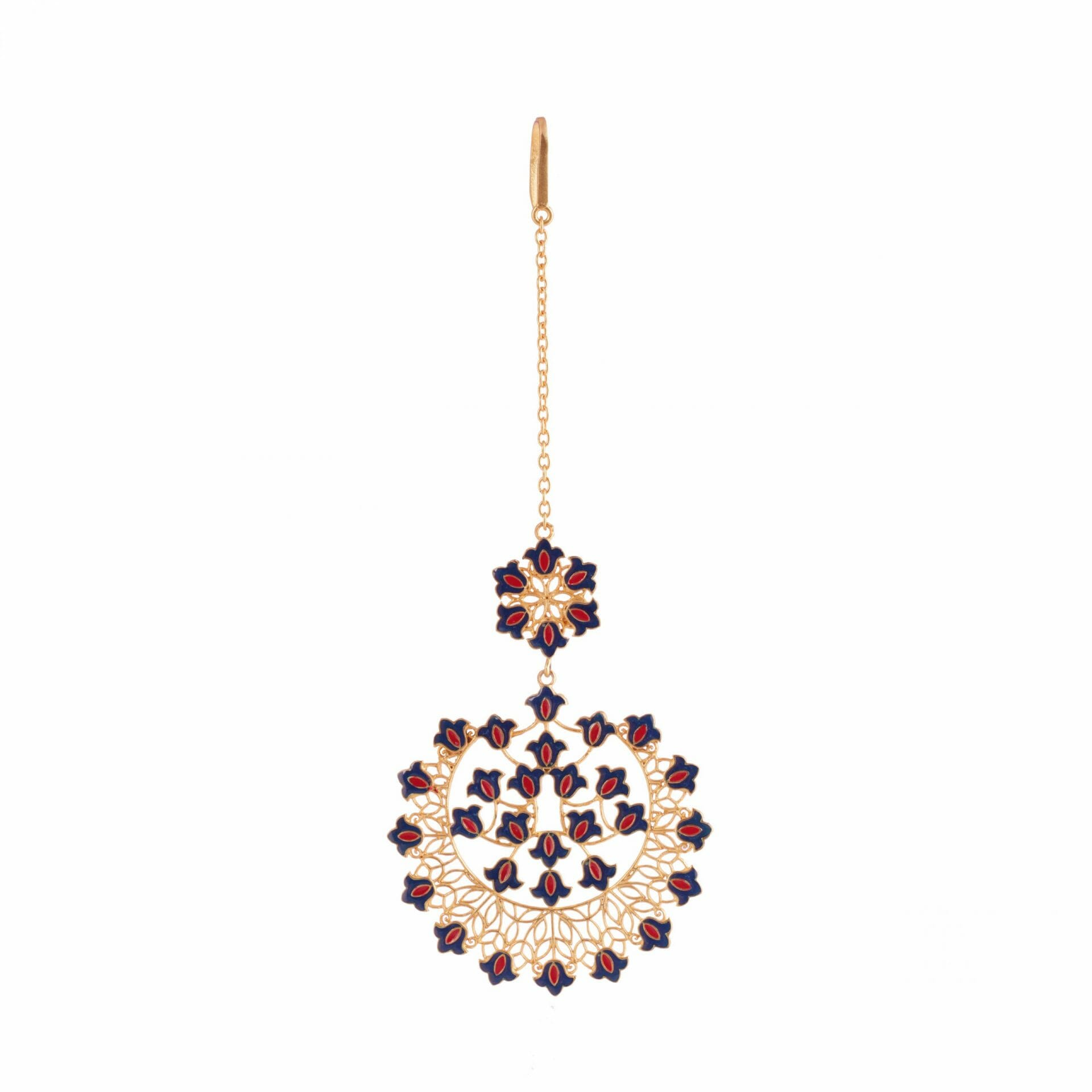 Exquisite Floral Maang Tikka Hair Jewelry for Women - Traditional Indian Bridal Accessory for Weddings, Festivals & Special Occasions