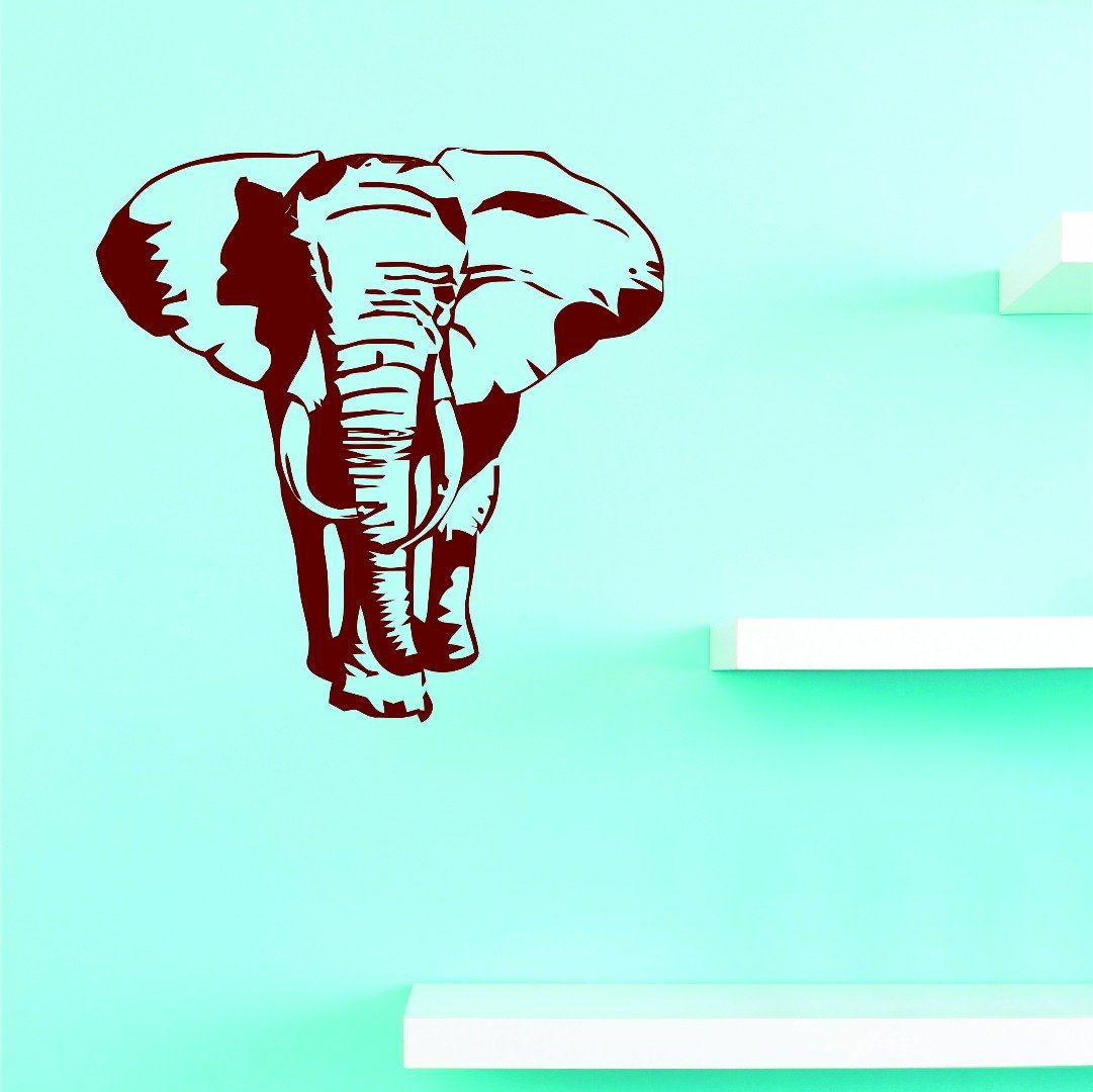 Peel and Stick Elephant Wall Decal - 20x40 Inch Removable Wall Sticker for Nursery, Kids Room & Home Decor - Easy DIY Wall Art for Bedroom, Living Room