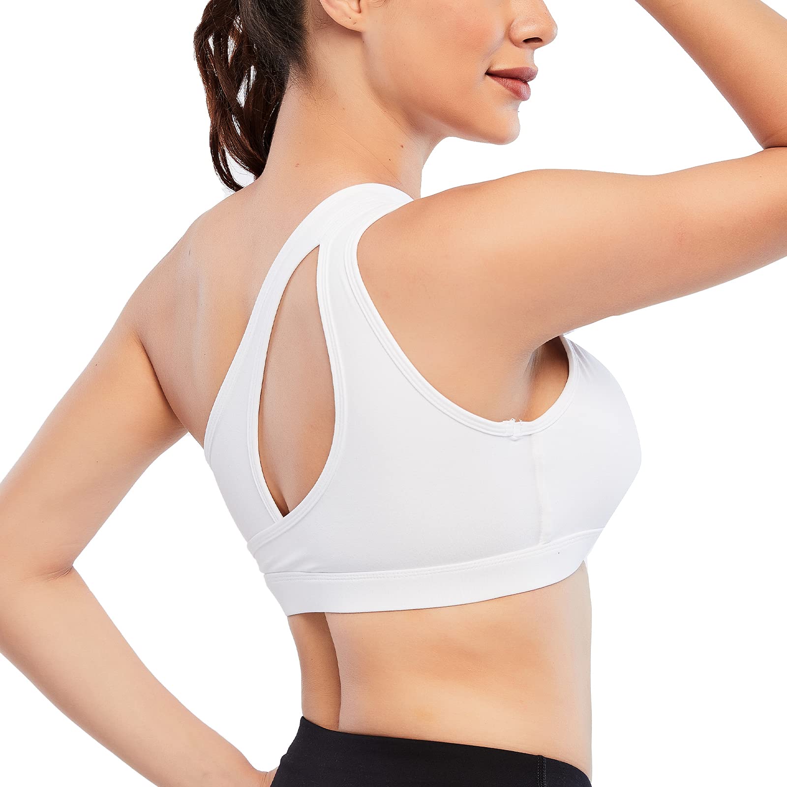 MATHACINO Women's One Shoulder Sports Bra - Sexy & Cute Medium Support Workout Top for Yoga, Gym & Fitness | Perfect for Running, Pilates & Active Lifestyle