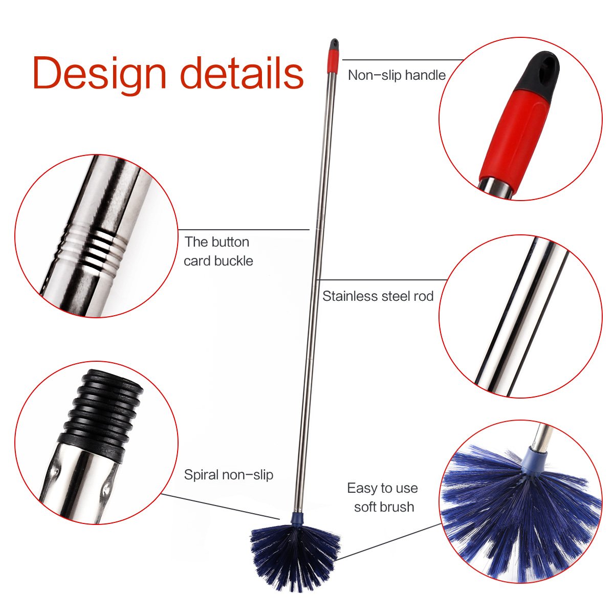 MEIBEI Washable Cobweb Duster with 72