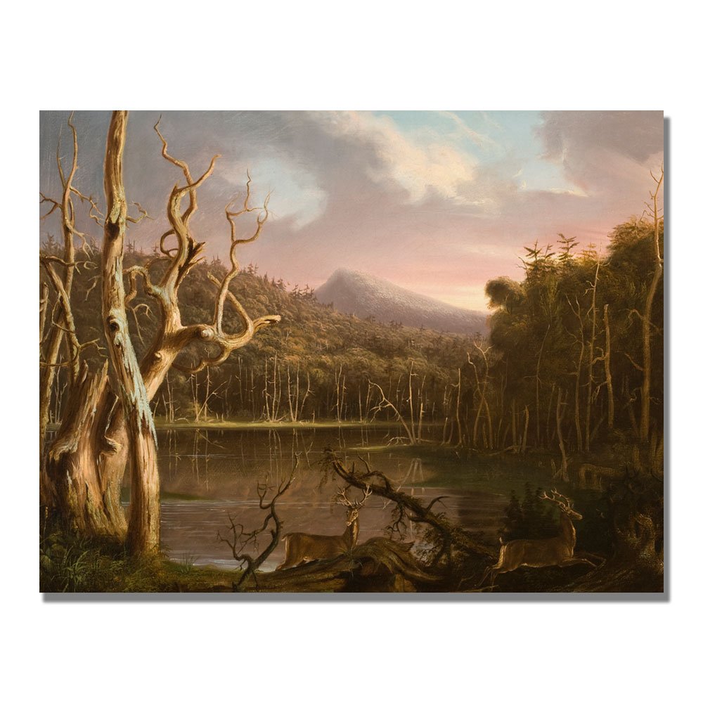 Thomas Cole Lake with Dead Trees Canvas Wall Art - 35x47 Inch Vintage Landscape Painting for Living Room, Bedroom & Office Decor | Trademark Fine Art