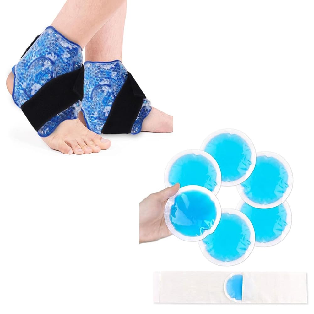 NEWGO Reusable Ice Pack for Ankle Injuries - Small Gel Ice Packs for Sprains, Swelling & Pain Relief - Perfect for Sports Injuries, Post-Surgery Recovery & First Aid Kits