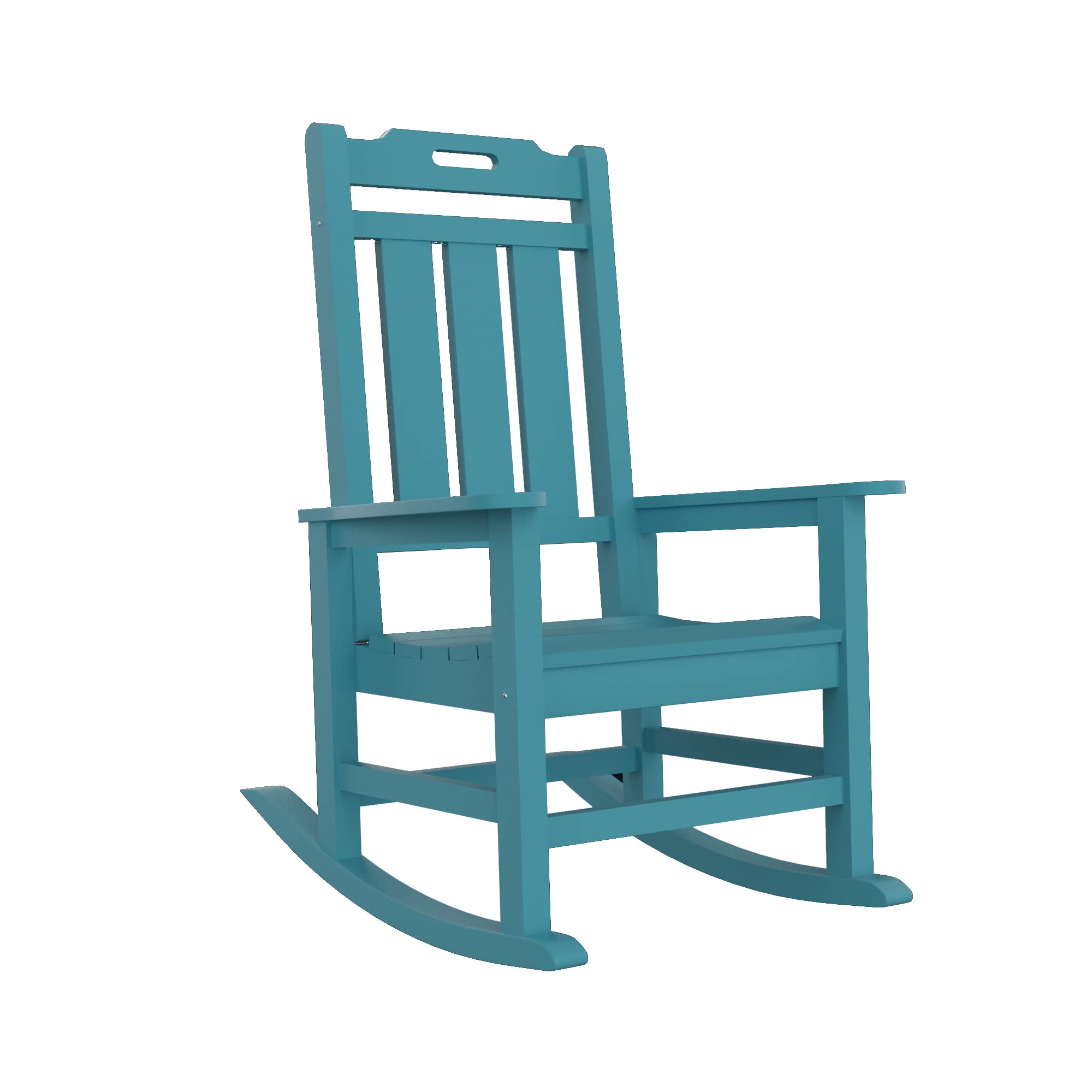 Yoluckea All Weather Resistant Wood Rocking Chair - Outdoor & Indoor Patio Rocking Chair with Armrest for Backyard, Porch, Garden, and Living Room (Blue) - Perfect for Relaxing, Reading, and Enjoying Nature