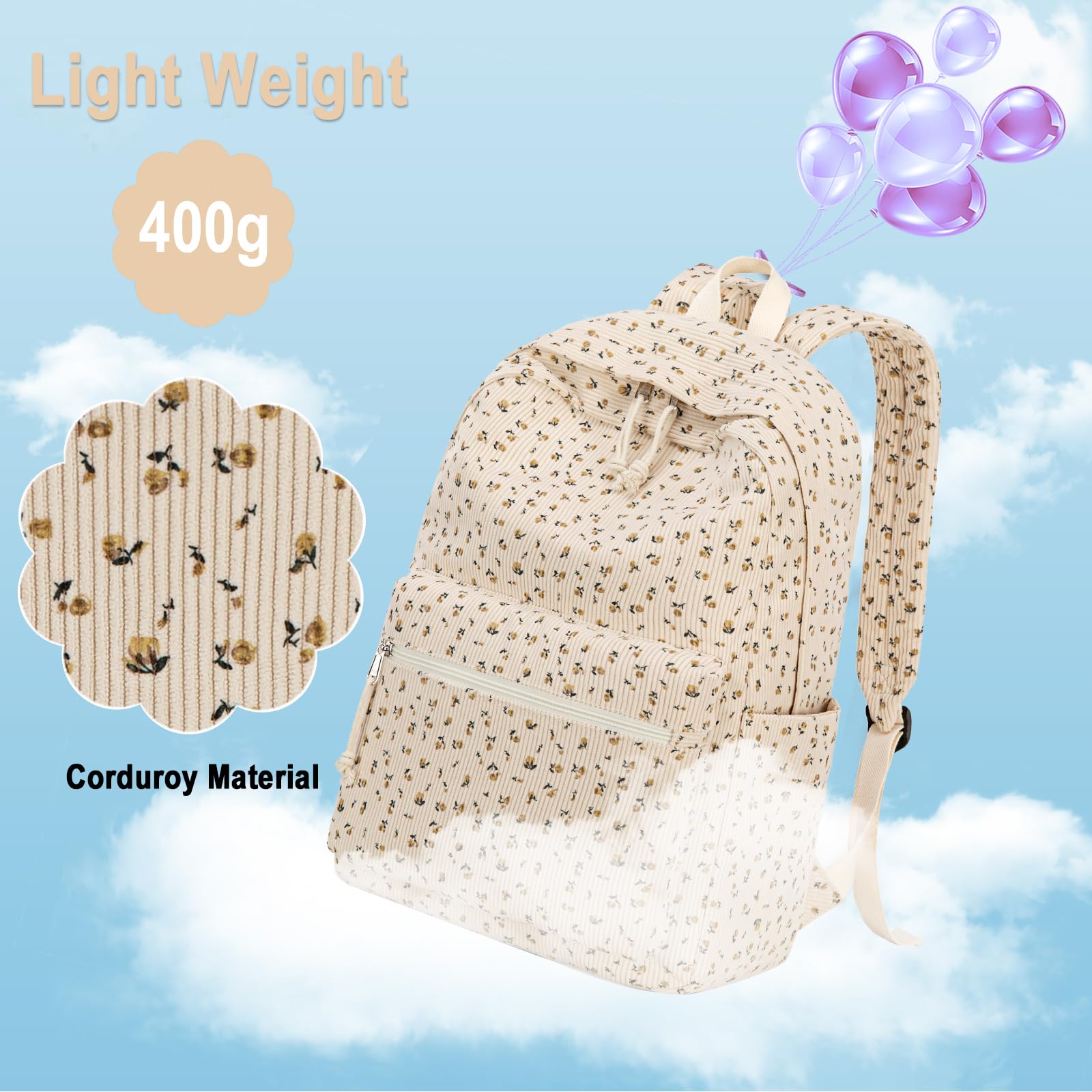 LOIDOU Lightweight Backpack for School - Stylish Bookbag for Teen Girls & Boys, Durable Daypack for Middle School & College Students - Perfect for Class, Travel & Everyday Use
