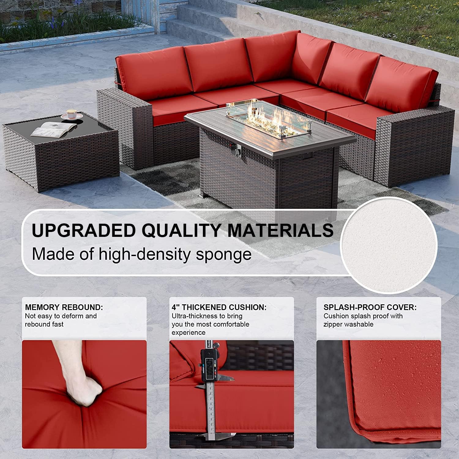 7-Piece Outdoor Patio Furniture Set with 43