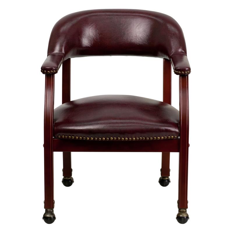 Premium FLASH Vinyl Conference Chair with Accent Nailhead Trim & Smooth-Rolling Casters - Ergonomic Office Chair for Executive Meetings, Home Office & Professional Workspaces
