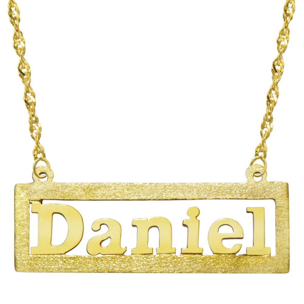 14K Yellow Gold Personalized Name Plate Necklace - Custom Engraved Pyramid Jewelry for Women - Perfect Gift for Birthday, Anniversary & Special Occasions