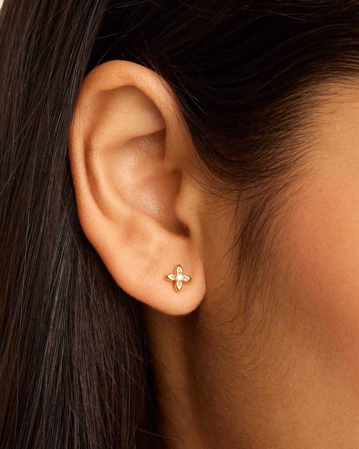 18K Gold Vermeil Live in Light Stud Earrings – Hypoallergenic Dainty Jewelry for Women, Perfect for Everyday Wear, Gifts & Special Occasions