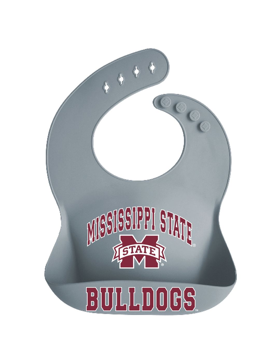 Mississippi State Bulldogs Silicone Baby Bib - Durable & Easy Clean Drool Bib for Infants & Toddlers - Perfect for Game Day, Feeding Time & Everyday Use