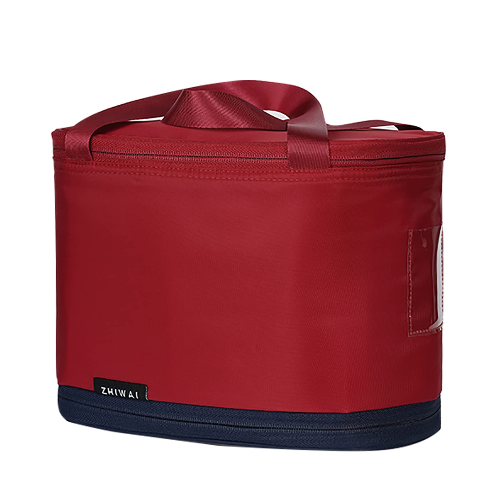 Insulated Waterproof Expandable Lunch Bag for Women & Girls - Leakproof Lunch Tote with Transparent Note Pocket for School, Office, Picnic & Travel (Red)