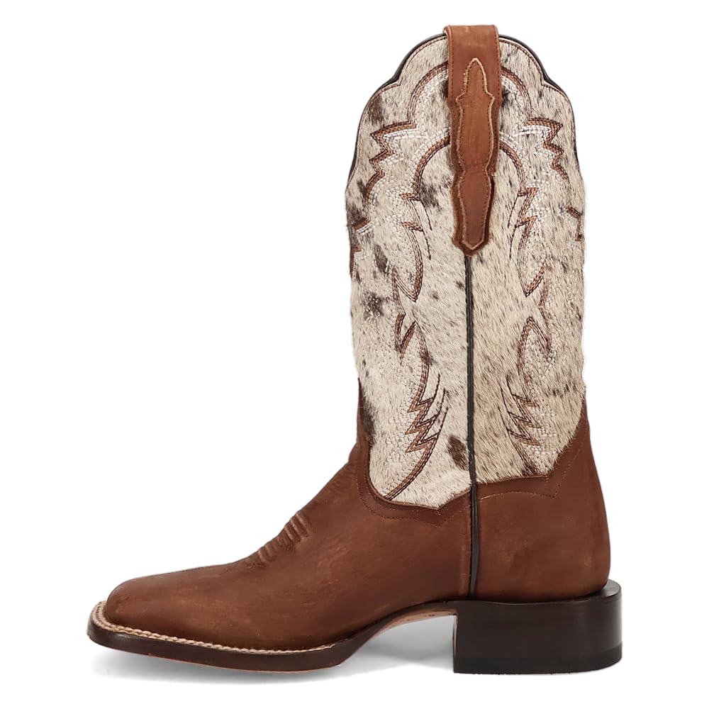 Dan Post Women's Clarabelle Cow Square Toe Casual Boots - Mid Calf, Low Heel (1-2