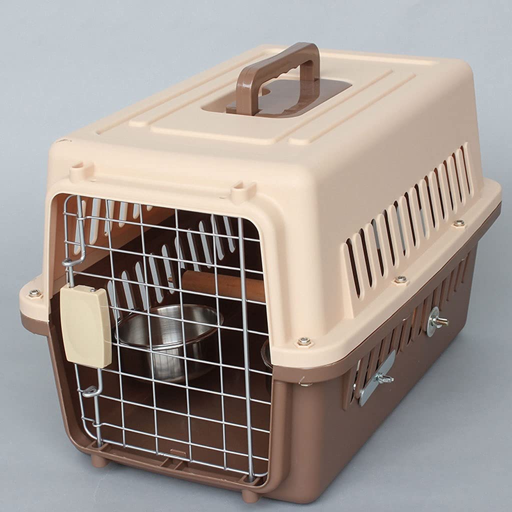 Portable Small Parrot Flight Cage - Travel Birdcage Suitcase for Canaries & Small Birds | Brown Collapsible Carrier for Home, Travel & Outdoor Use