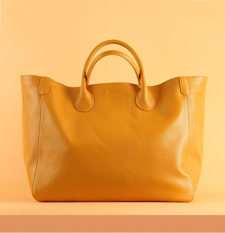 Premium Genuine Leather Tote Bag - Large Capacity Cowhide Handbag for Women - Stylish & Durable for Work, Travel & Everyday Use