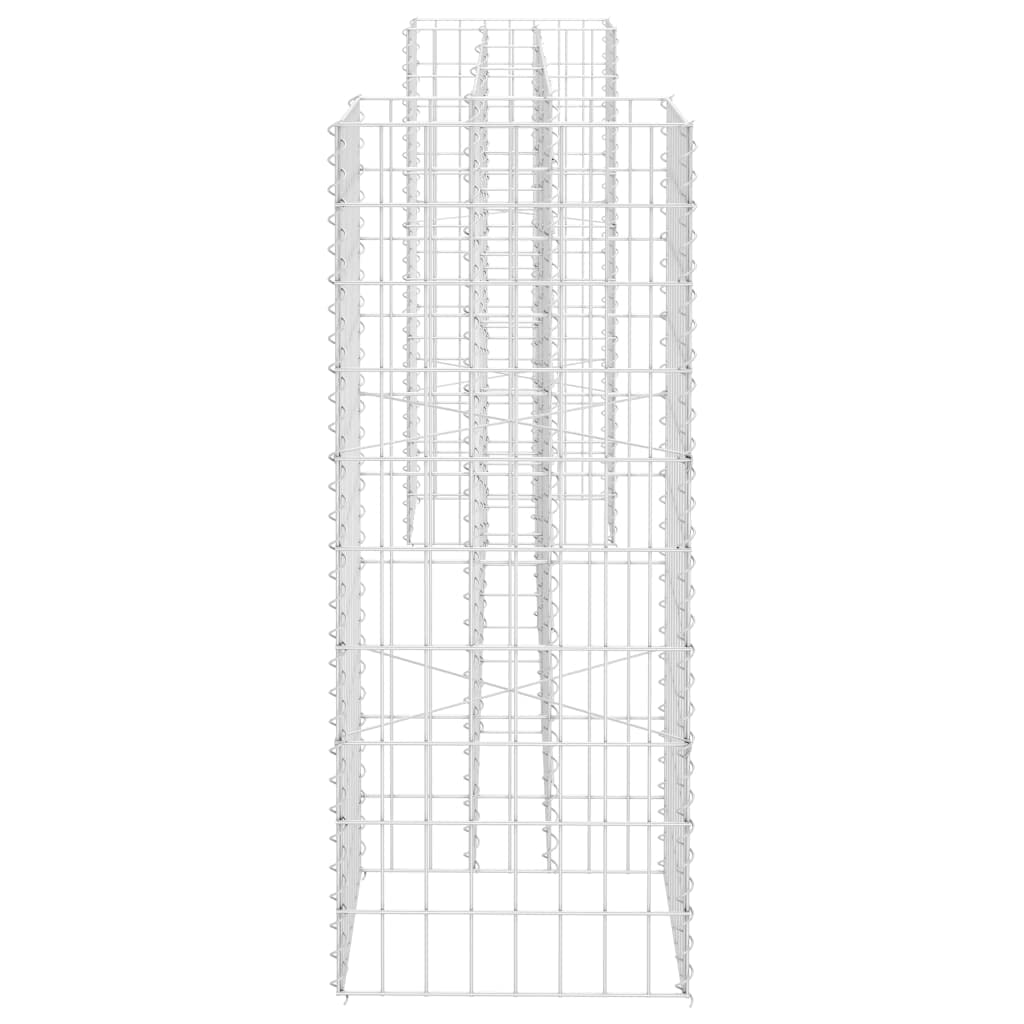 H-Shaped Gabion Planter - Heavy Duty Steel Wire Outdoor Garden Planter, Stone Basket & Raised Vegetable Bed - Weather Resistant Retaining Wall Cage (223.6