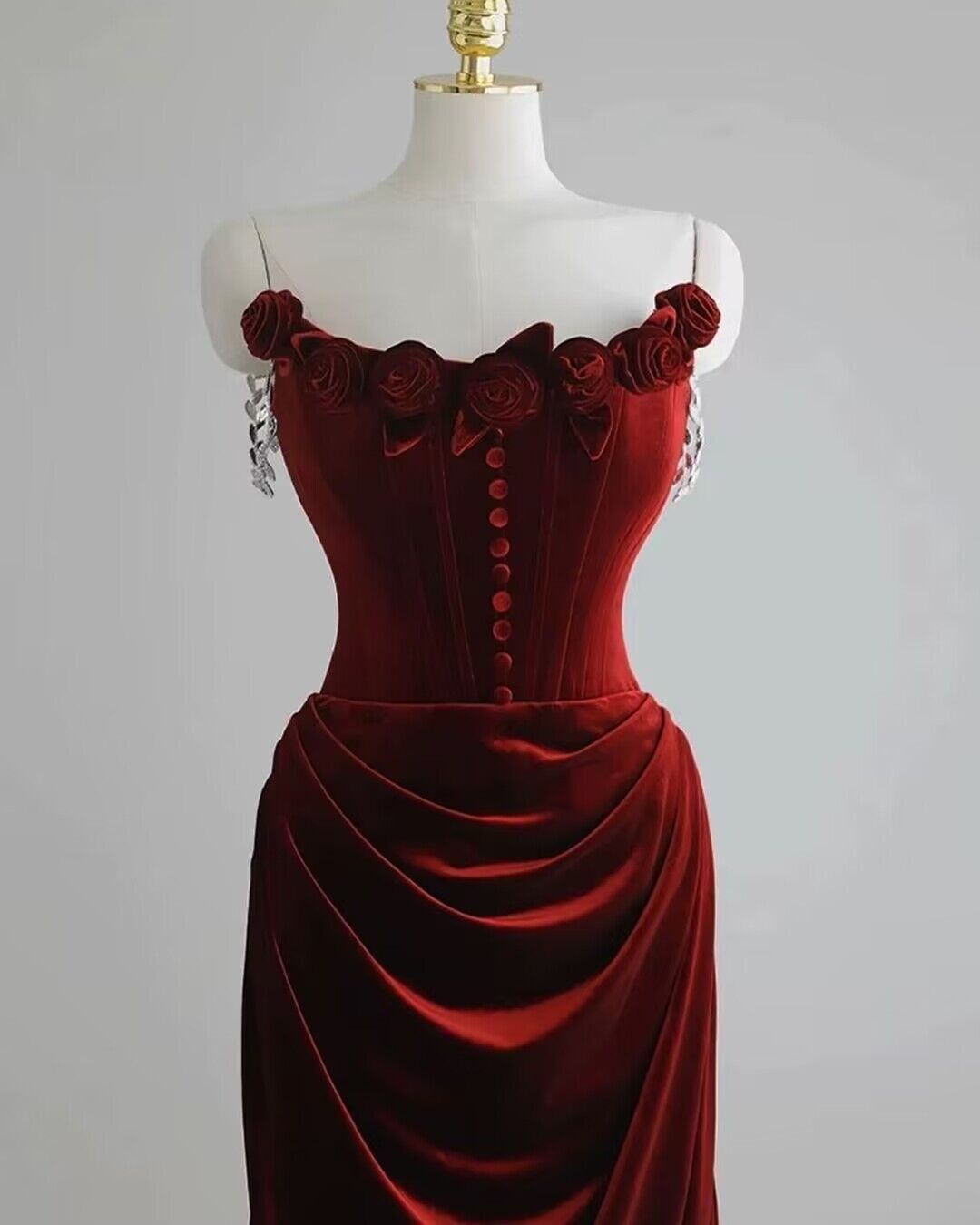 Burgundy Mermaid Velvet Long Prom Dress - Elegant Formal Evening Gown for Homecoming, Birthday Party & Special Occasions | Style J2919 | Perfect for Prom Night, Quinceañera & Wedding Guest Attire