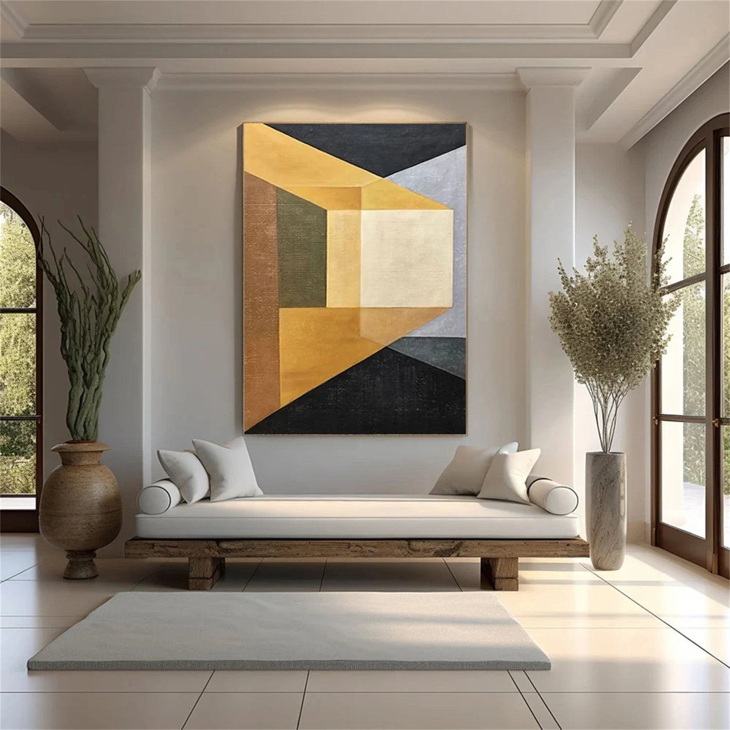 Abstract Tranquility Art Painting #WS219 - Modern Wall Decor for Living Room, Bedroom & Office - Calming Blue & White Canvas Artwork