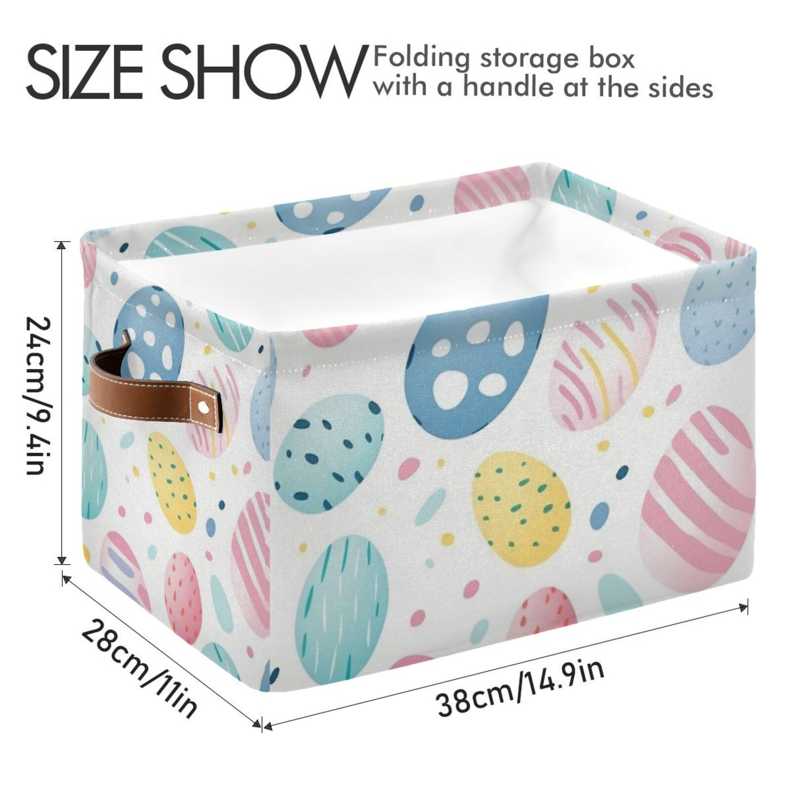 Senya Easter Storage Basket - Foldable Fabric Collapsible Storage Bin Organizer for Clothes, Toys & Holiday Decor | Perfect for Easter Egg Hunts, Home Organization & Seasonal Storage