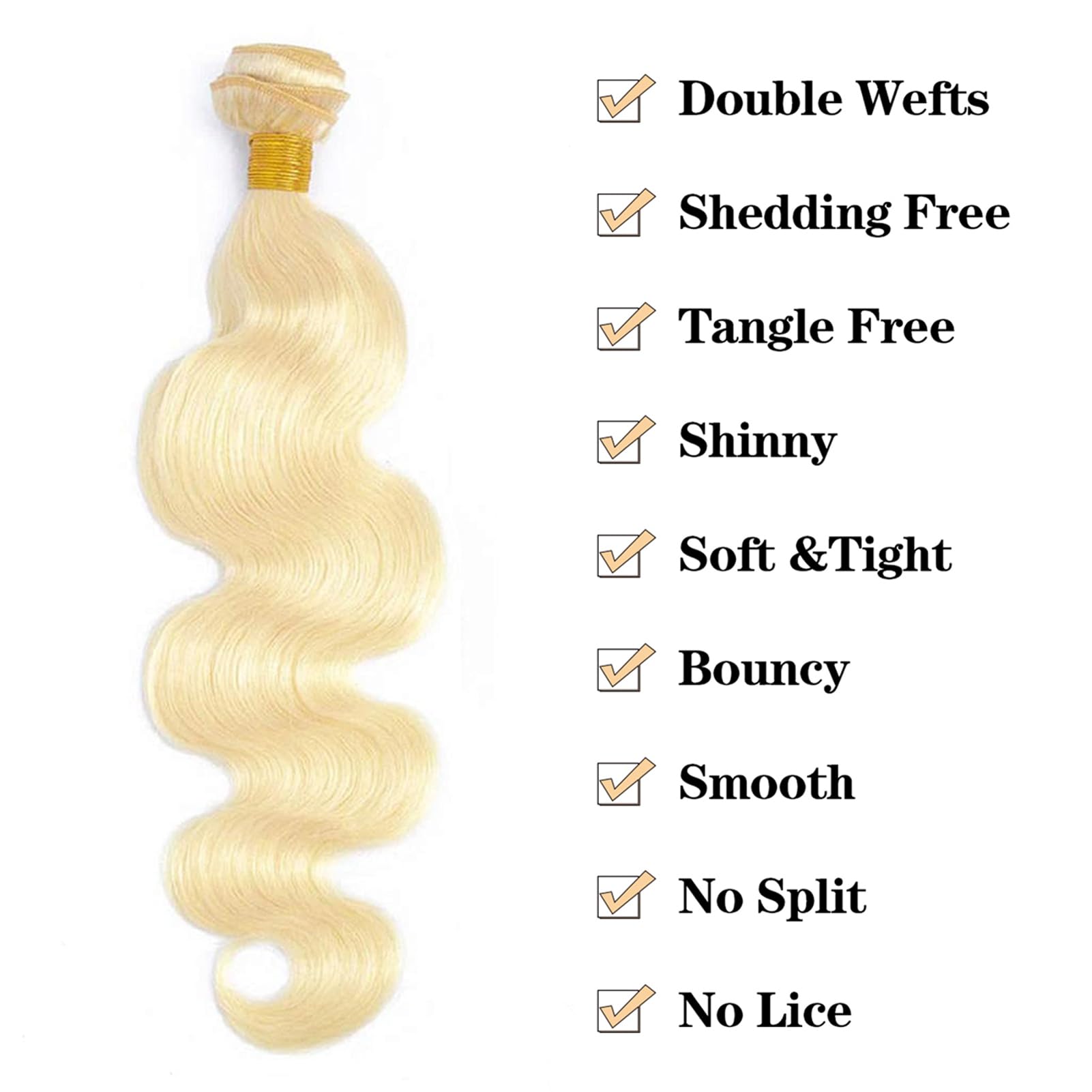 Premium 613 Blonde Body Wave Human Hair Bundles 22