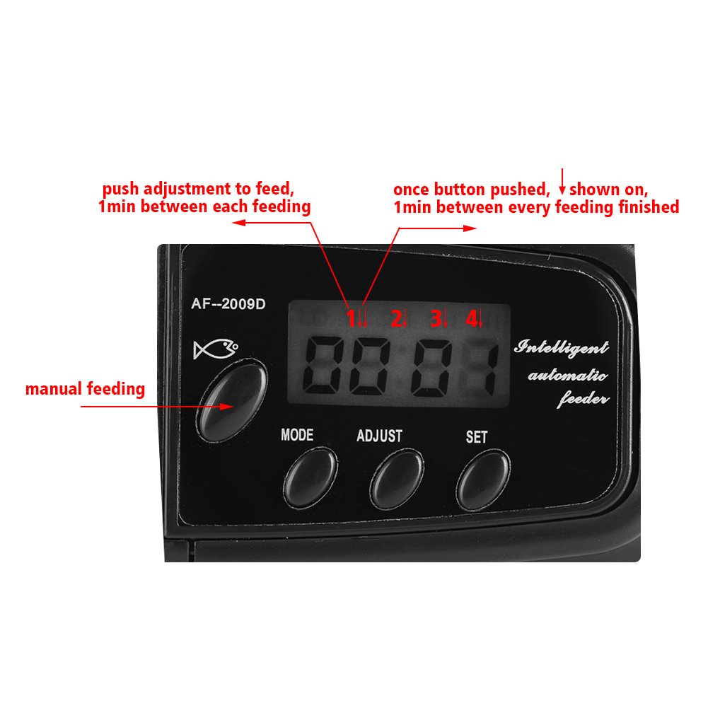 Automatic Fish Feeder with Digital LCD Display - Programmable Electronic Aquarium Food Dispenser Timer for Freshwater & Saltwater Tanks - Perfect for Vacation, Office, or Home Aquarium Care