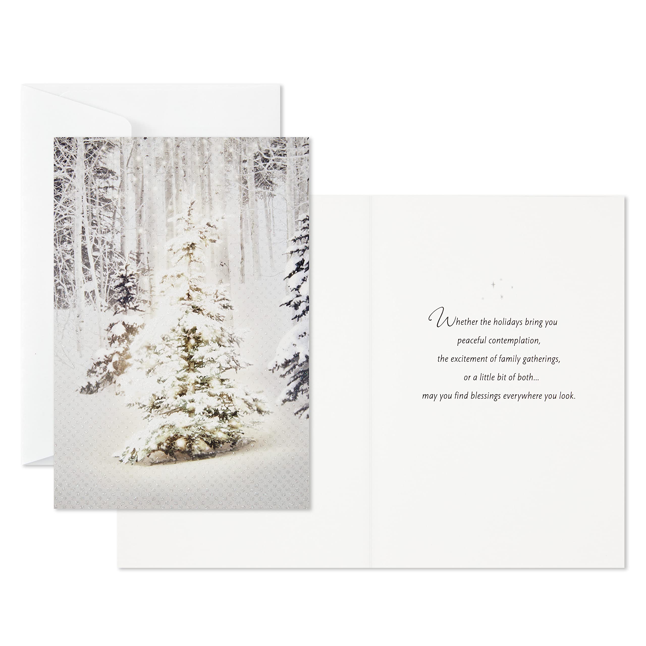 Hallmark Boxed Christmas Cards - Snowy Glowy Tree Design (16 Cards & Envelopes) | Holiday Greeting Cards for Family, Friends & Coworkers | Perfect for Christmas Parties, Office Exchanges & Festive Mailings