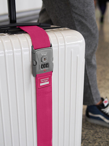 Monocozzi Bon Voyage 2 TSA Approved Luggage Lock - 3 Dial Combination Suitcase Security Belt with Buckle for Travel, Backpacks & Luggage | Secure Your Bags During Flights & Trips