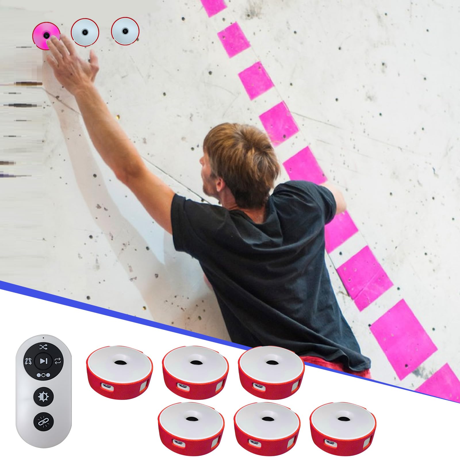 6-Piece Reaction Training Lights Set - Improve Agility & Quick Response for Athletes, Trainers & Physical Therapy - Perfect for Sports Drills, Fitness Training & Rehabilitation Exercises