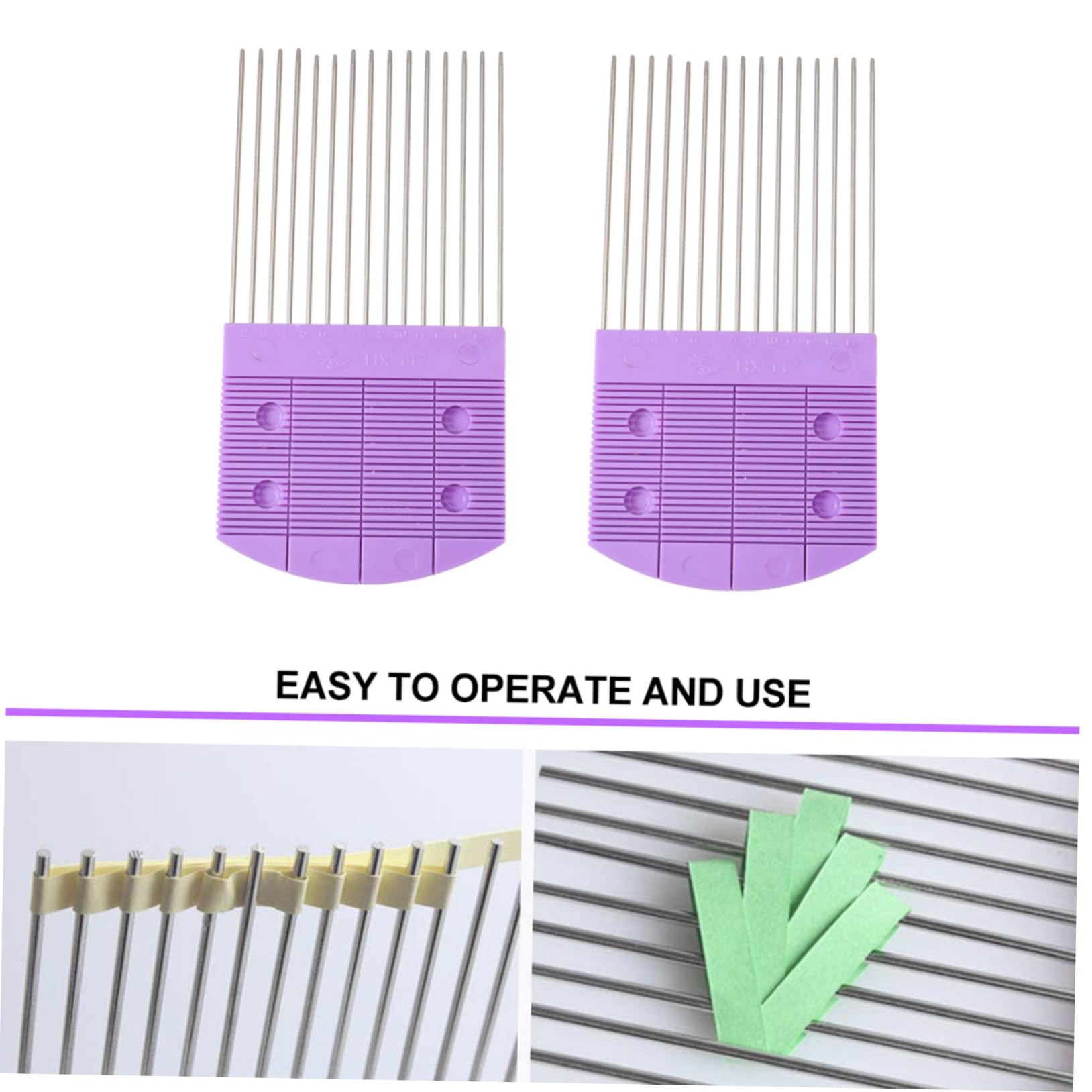 6-Piece DIY Quilling Tools Set - Paper Craft Combs, Crimper Pins, Weaving Supplies for Scrapbooking, Card Making & Home Decor (Purple)