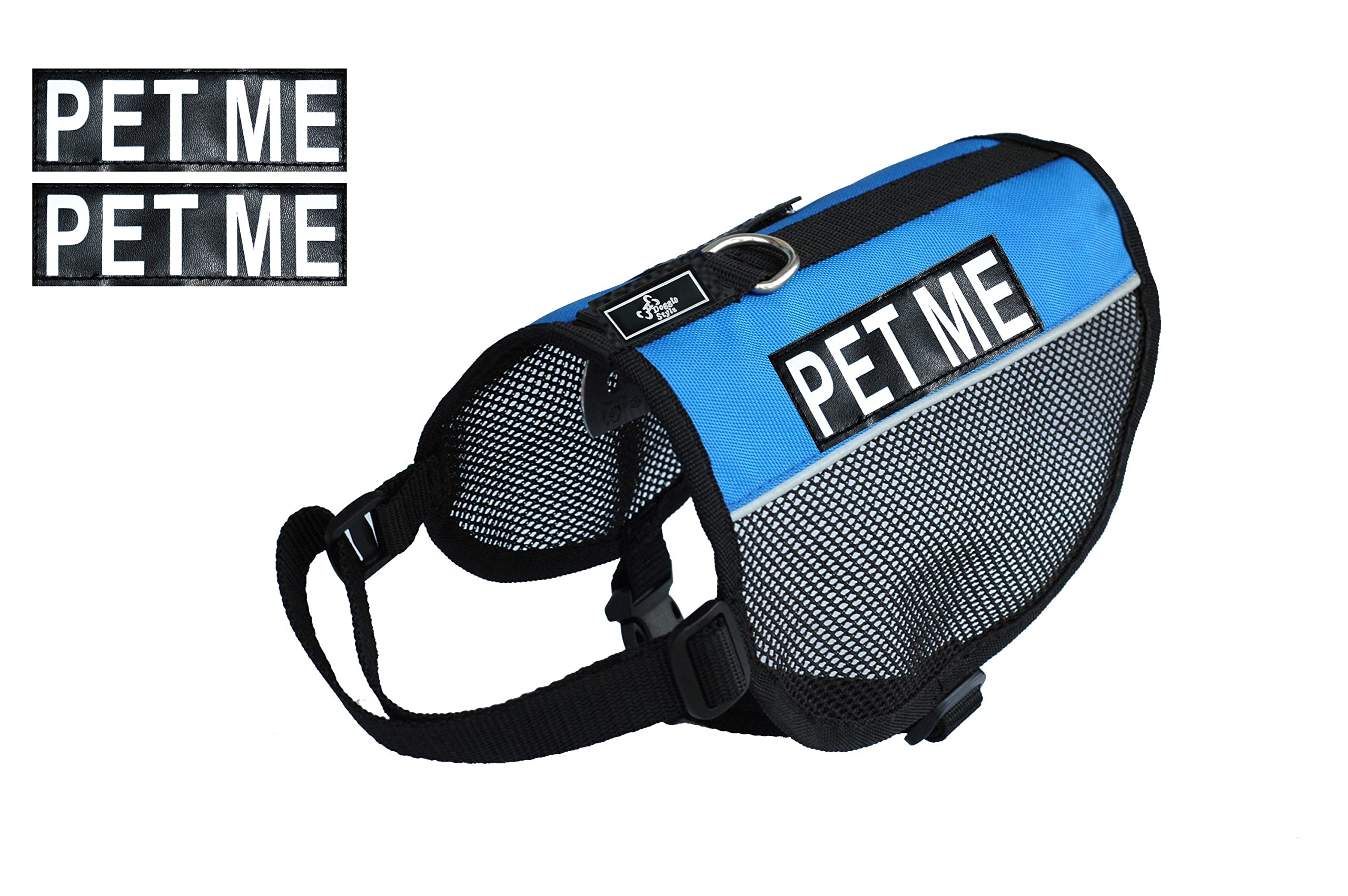 Service Dog Mesh Vest Harness - Breathable Nylon for Comfort & Safety - Includes 2 Reflective PET ME Patches - Perfect for Training, Therapy & Outdoor Adventures - Measure Your Dog Before Ordering