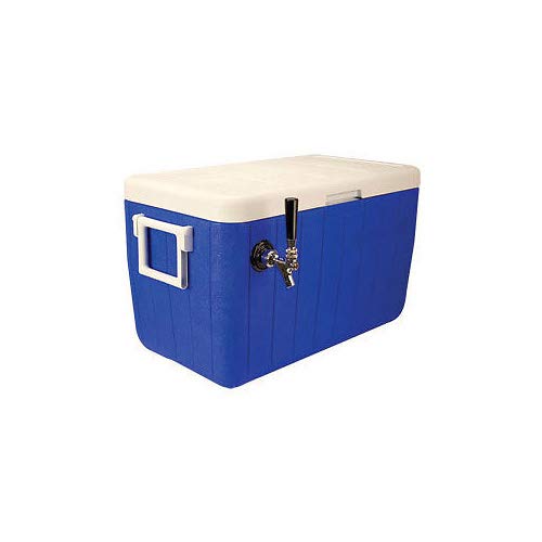 120' Coil Jockey Box with 1 Line - Choose Red or Blue | Perfect for Outdoor Parties, Camping & Beer Dispensing