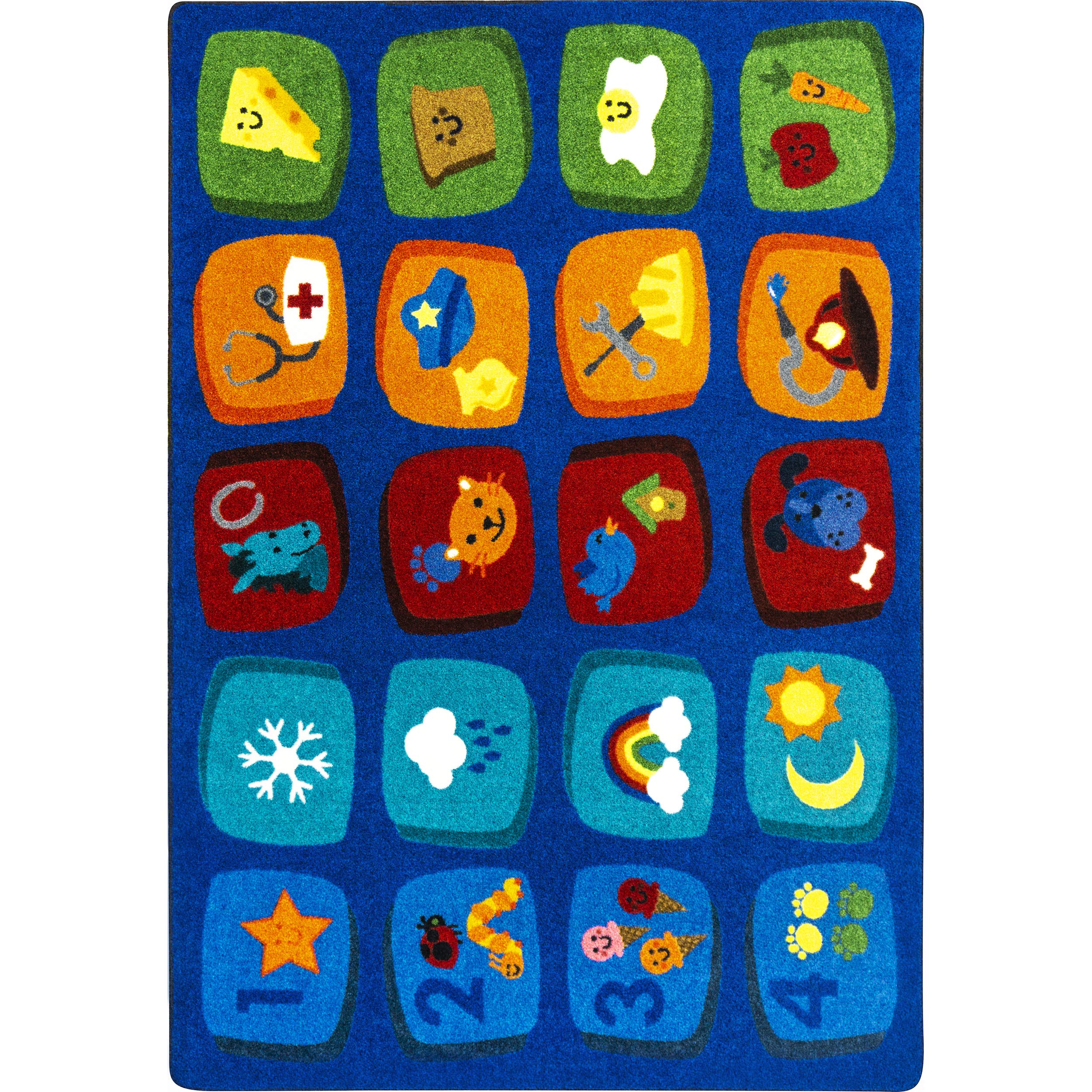 Joy Carpets Discovery Blocks Area Rug - Color Multi, 5'4