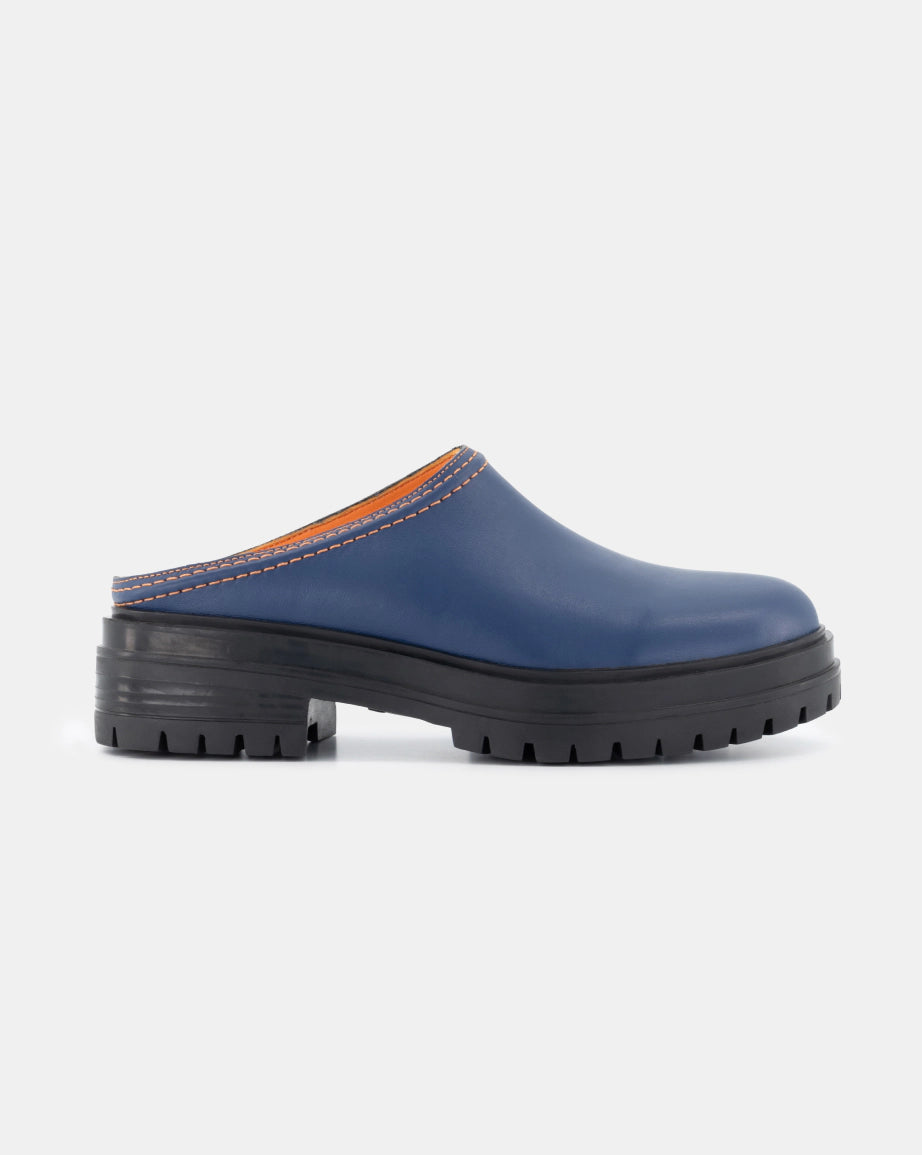 Delphine Leather Clog - Comfortable Slip-On Shoes for Women | Ink Color | Perfect for Casual Wear, Office & Home Use