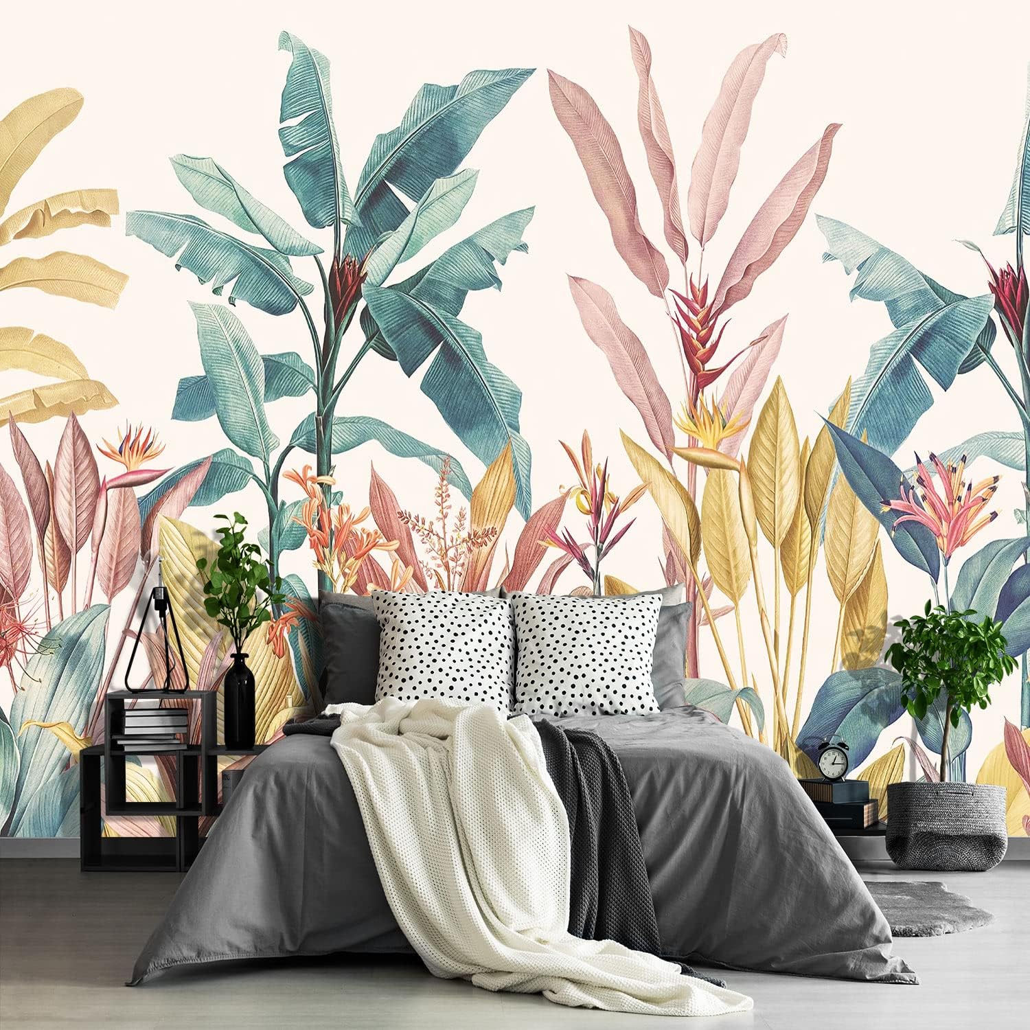 Tropical Banana Leaf Wallpaper - Large Green Botanical Floral Wall Mural for Living Room & Bedroom (151