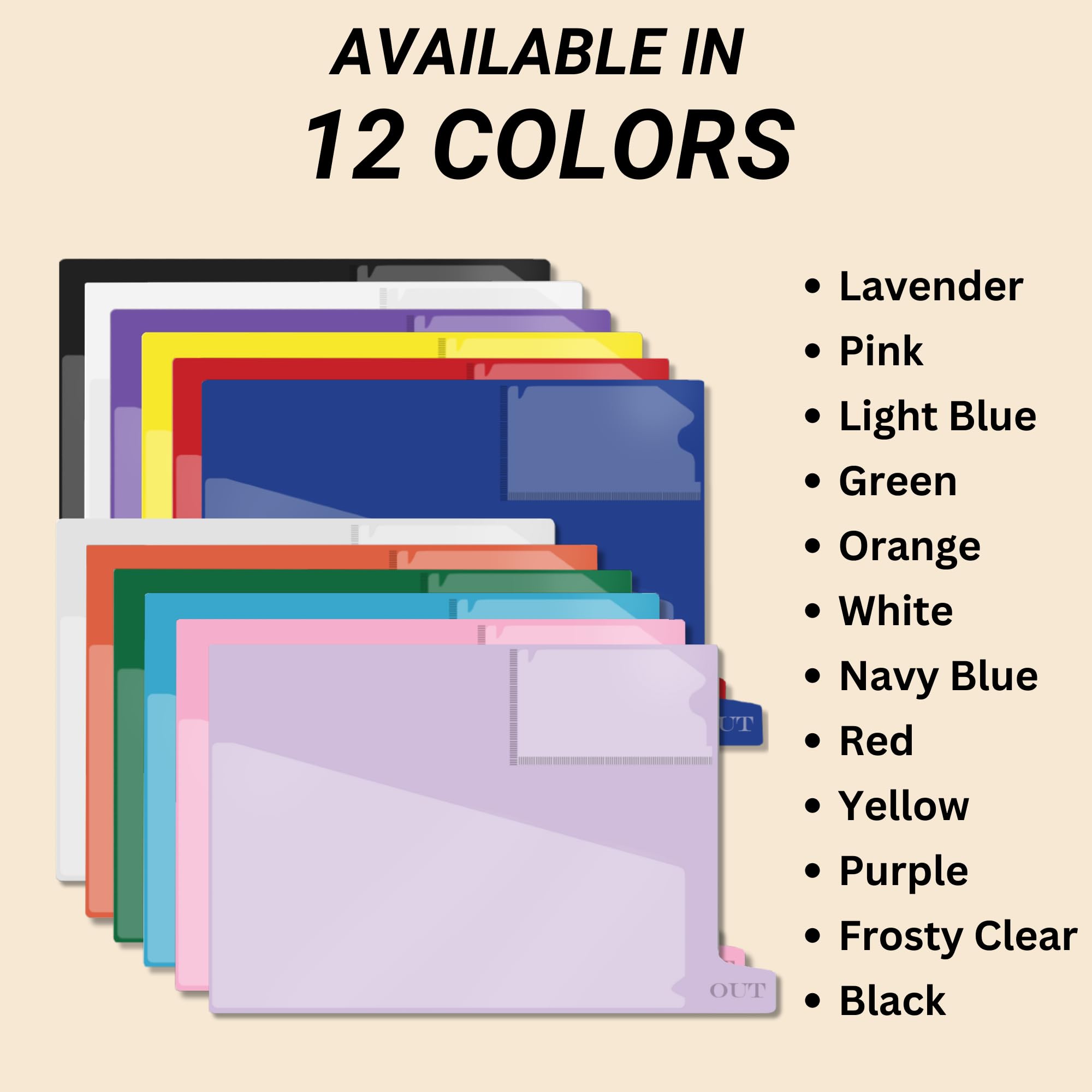 Plastic File Folders Letter Size 9