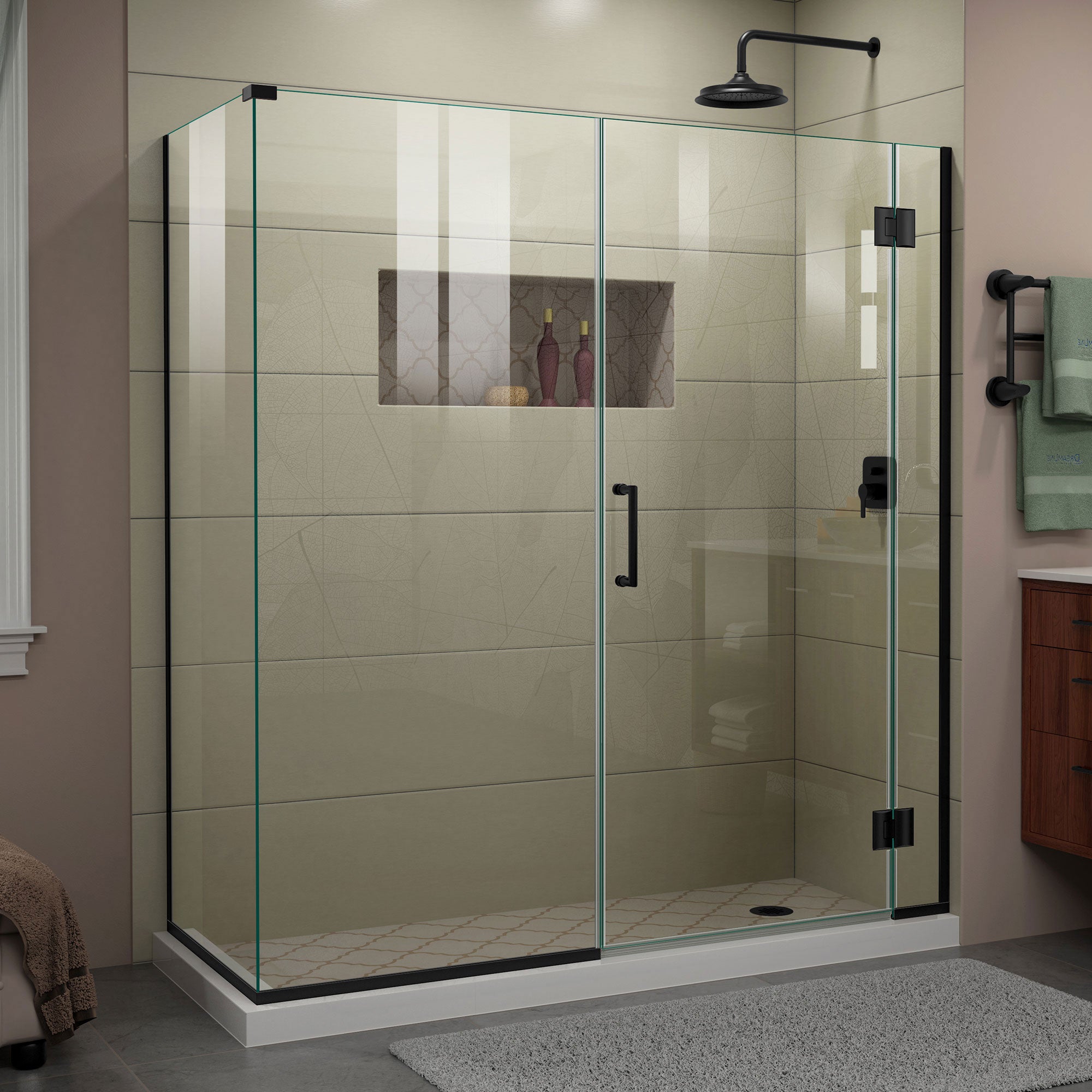 DreamLine Unidoor X Frameless Hinged Shower Enclosure - 64.5