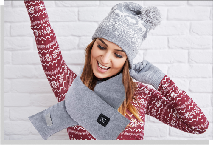 Insta Heated Scarf - USB Rechargeable Winter Scarf for Women & Men - Soft Fleece Electric Heating Scarf - Perfect for Outdoor Activities, Skiing, and Cold Weather Commutes