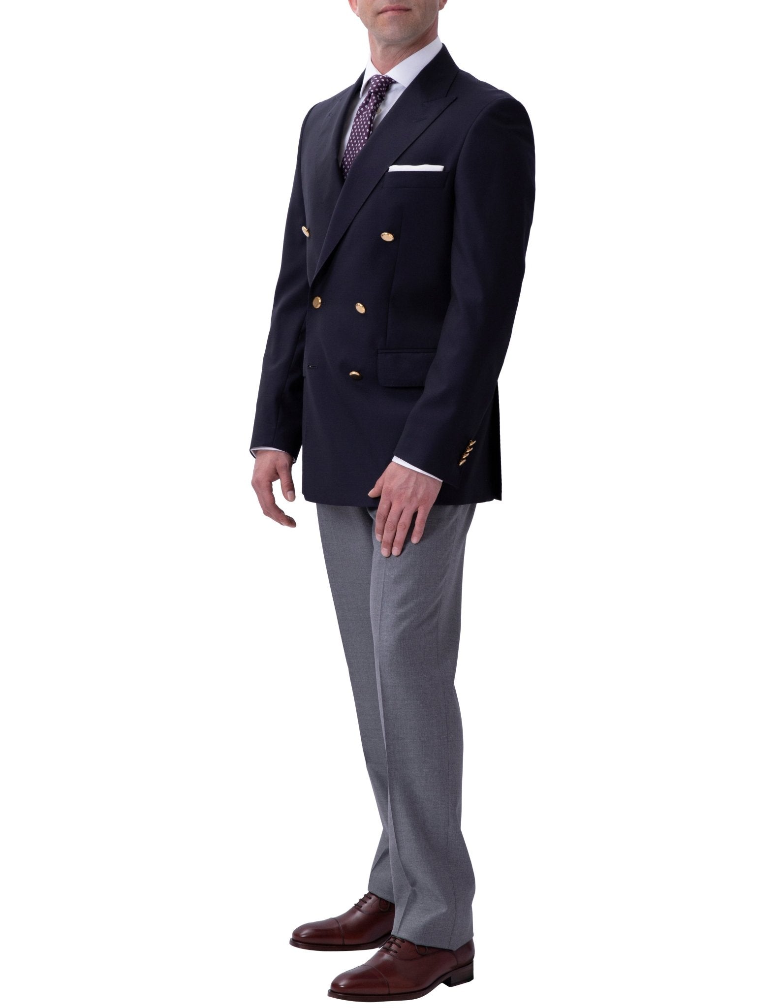 Ermenegildo Zegna Travel Fabric Twill Wool Blazer for Men - Navy Blue Slim Fit Business Suit Jacket | Perfect for Office Wear, Business Meetings & Formal Events
