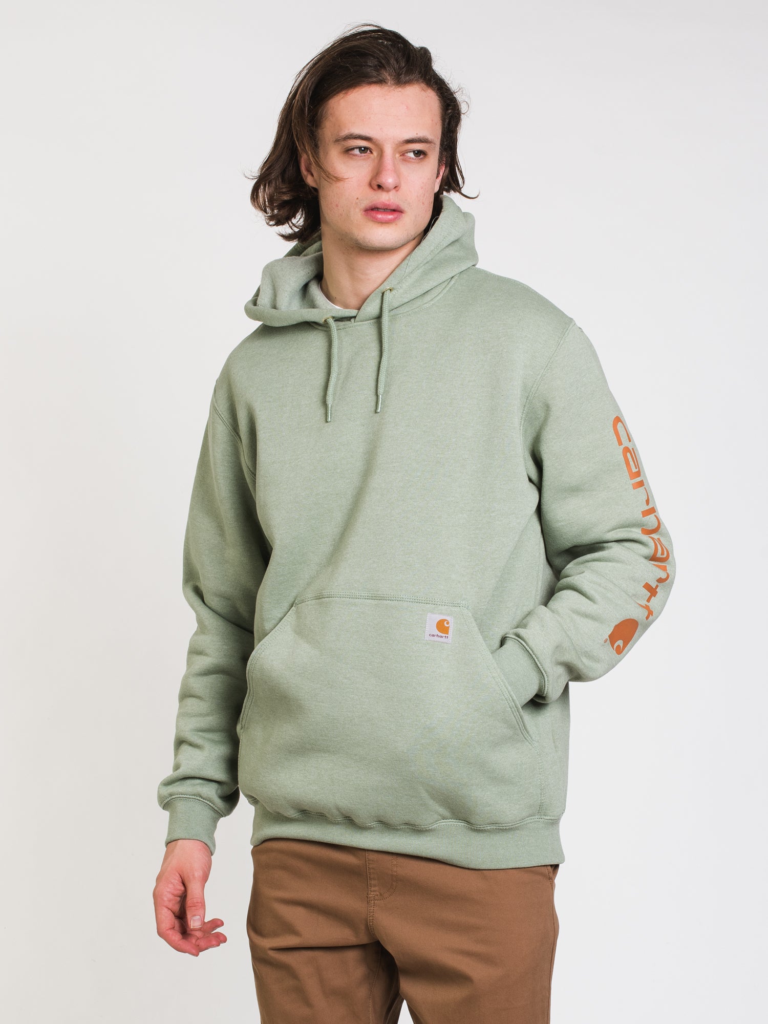Carhartt Men's Sleeve Pullover Hoodie - Heavyweight Fleece Lined Sweatshirt for Work & Outdoor Activities | Clearance Sale