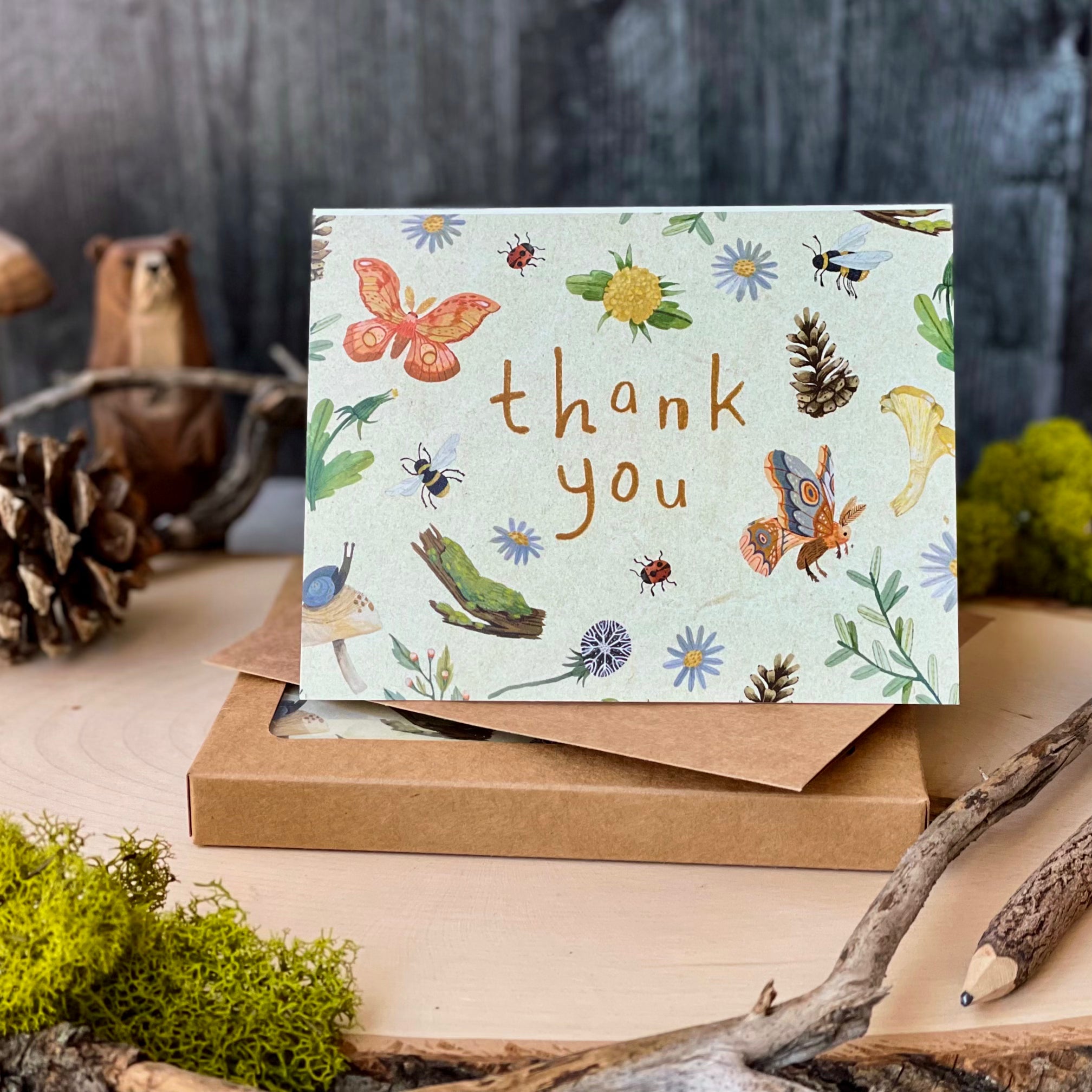 Fauna Thank You Boxed Card Set - Elegant Greeting Cards for All Occasions | Perfect for Birthdays, Anniversaries, and Special Events