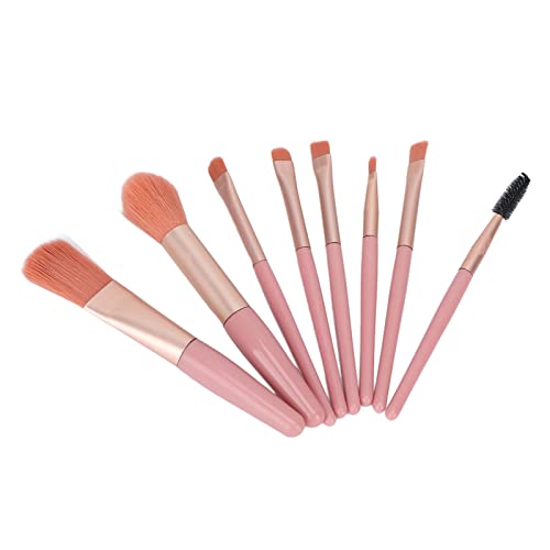 8pcs Pink Makeup Brush Set - ABS Handle for Daily & Gift Use